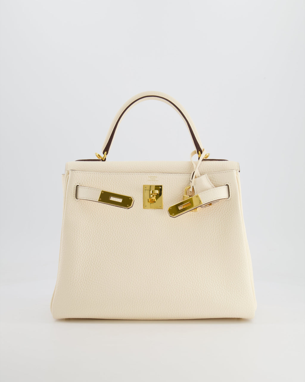 Hermes Kelly 28cm Retourne Bag in Nata Clemence Leather with Gold Hardware