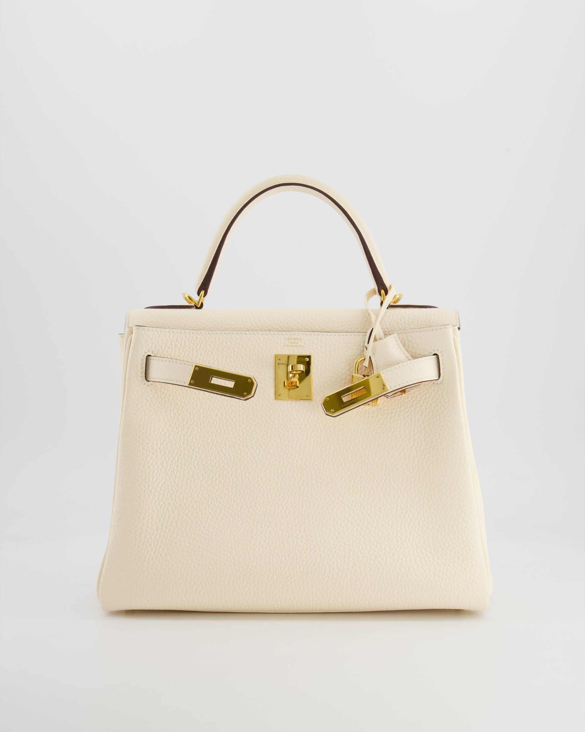 Hermes Kelly 28cm Retourne Bag in Nata Clemence Leather with Gold Hardware
