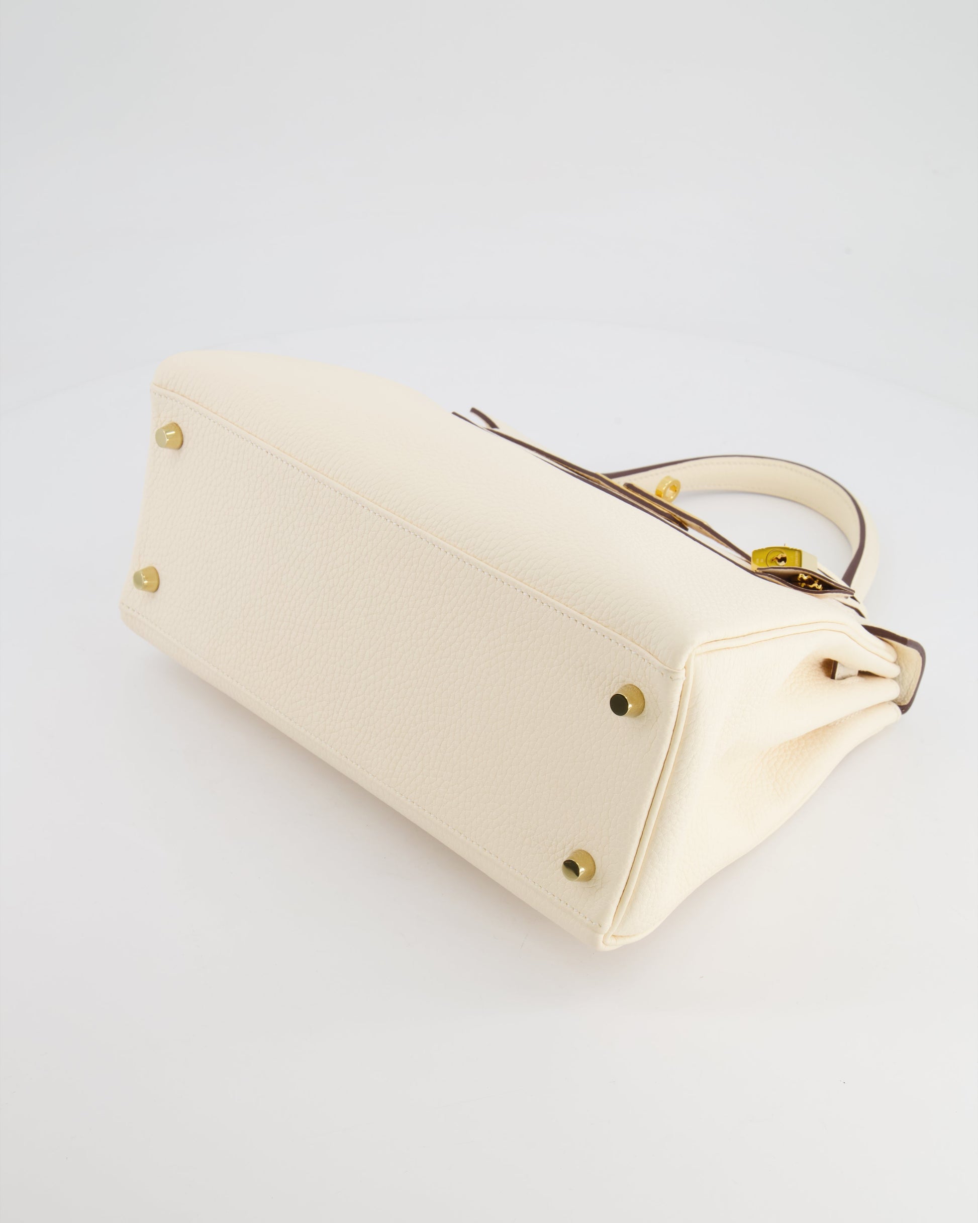 Hermes Kelly 28cm Retourne Bag in Nata Clemence Leather with Gold Hardware