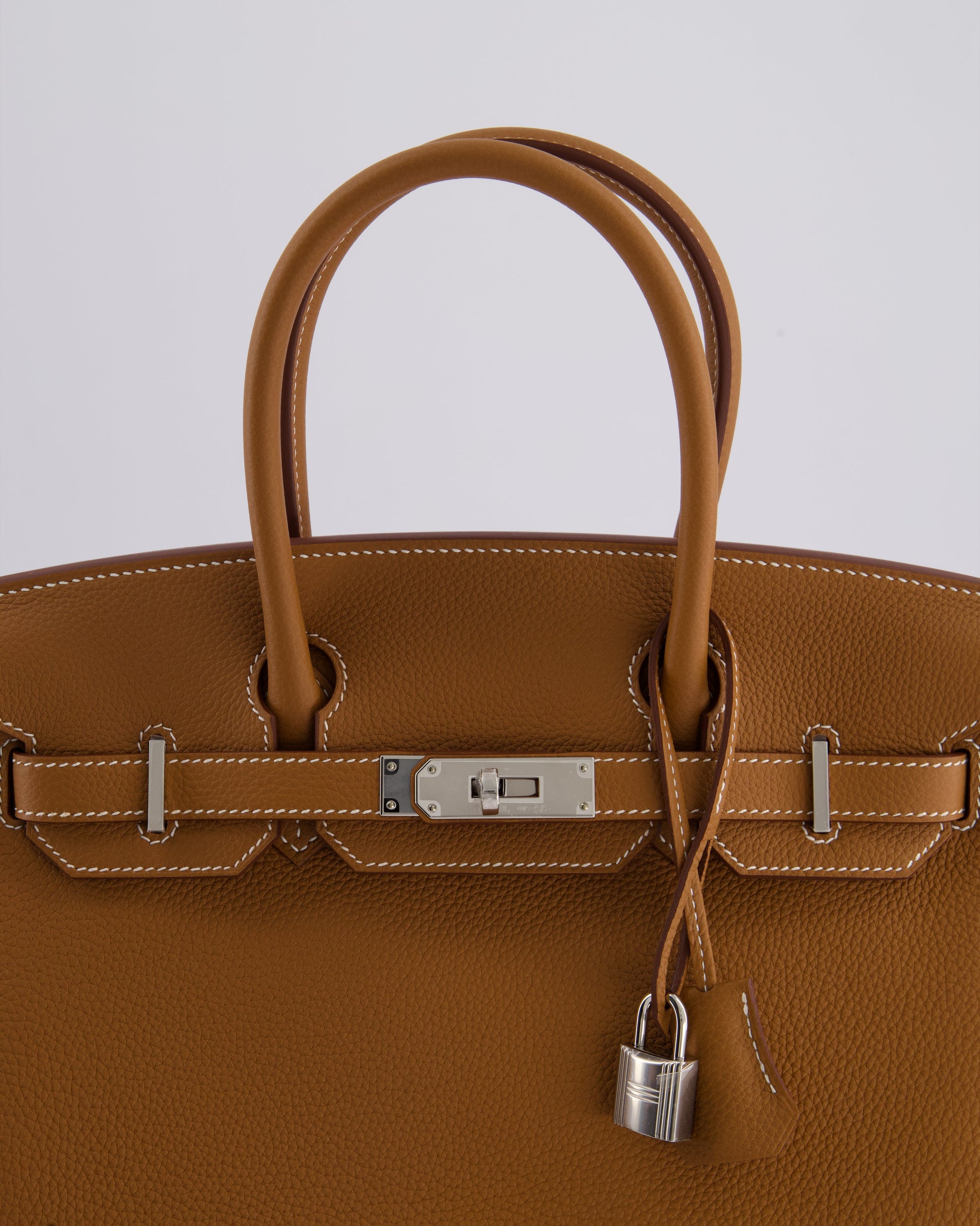 Hermes Birkin Bag 30cm Retourne in Gold Togo Leather with Palladium Hardware