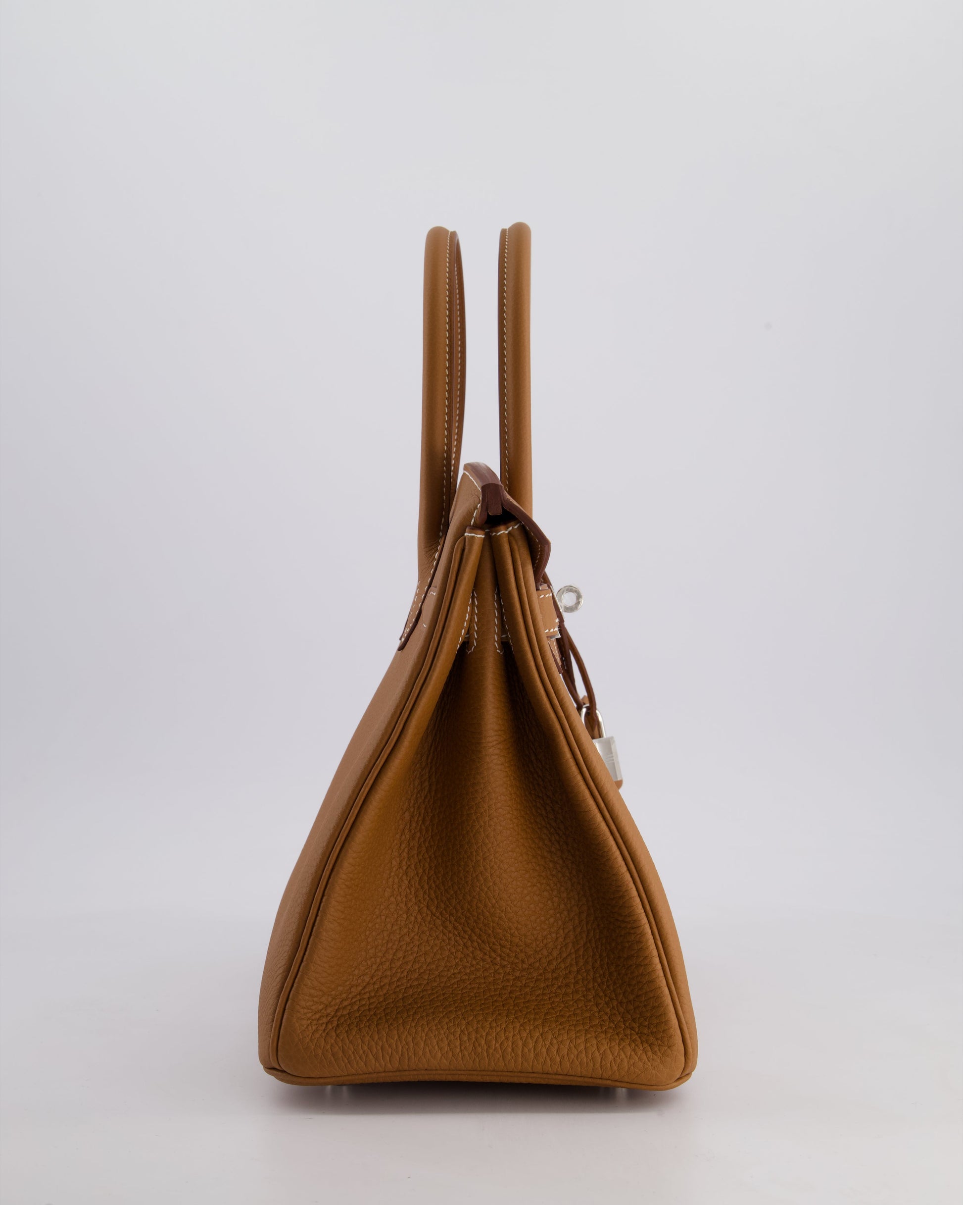 Hermes Birkin Bag 30cm Retourne in Gold Togo Leather with Palladium Hardware