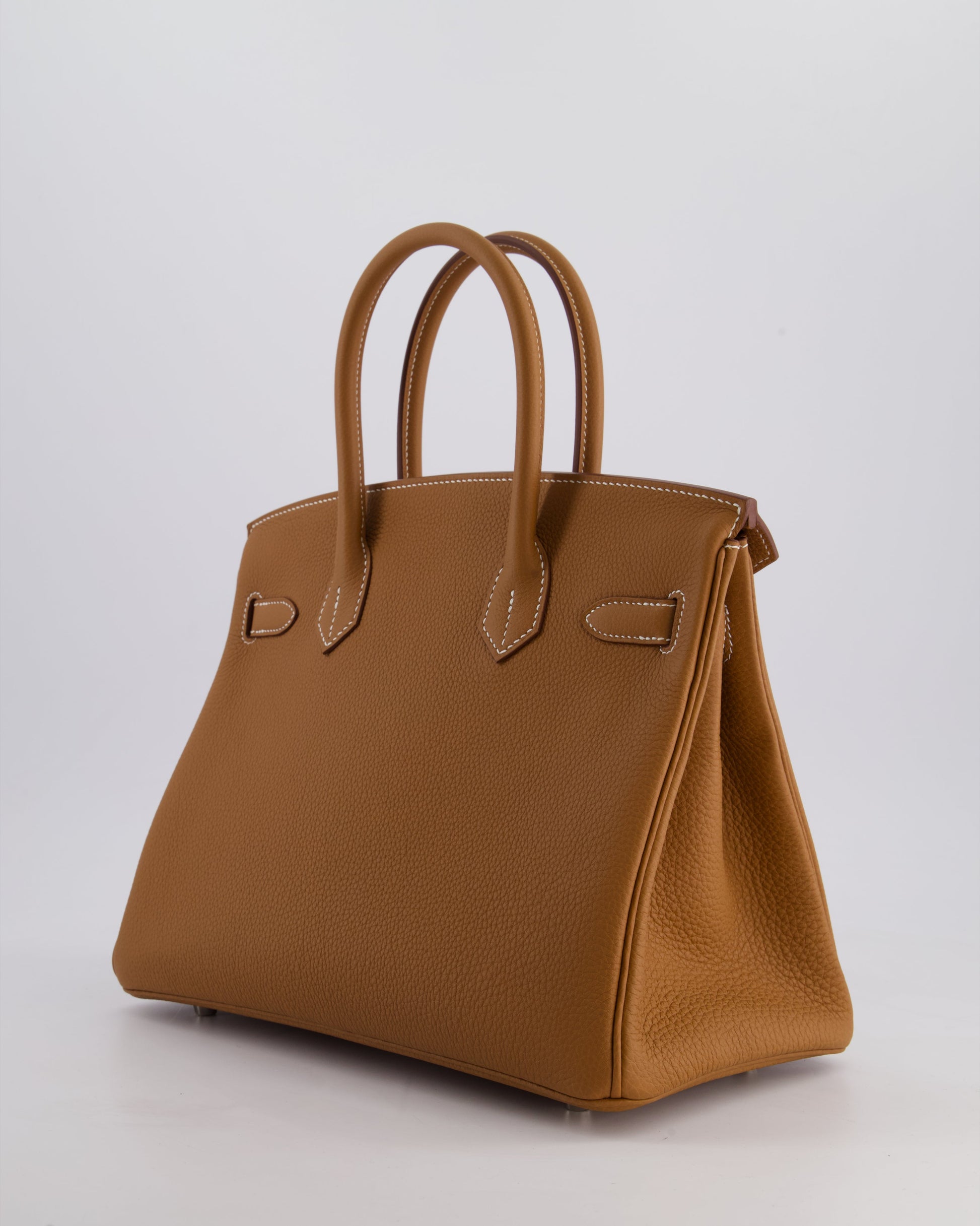 Hermes Birkin Bag 30cm Retourne in Gold Togo Leather with Palladium Hardware