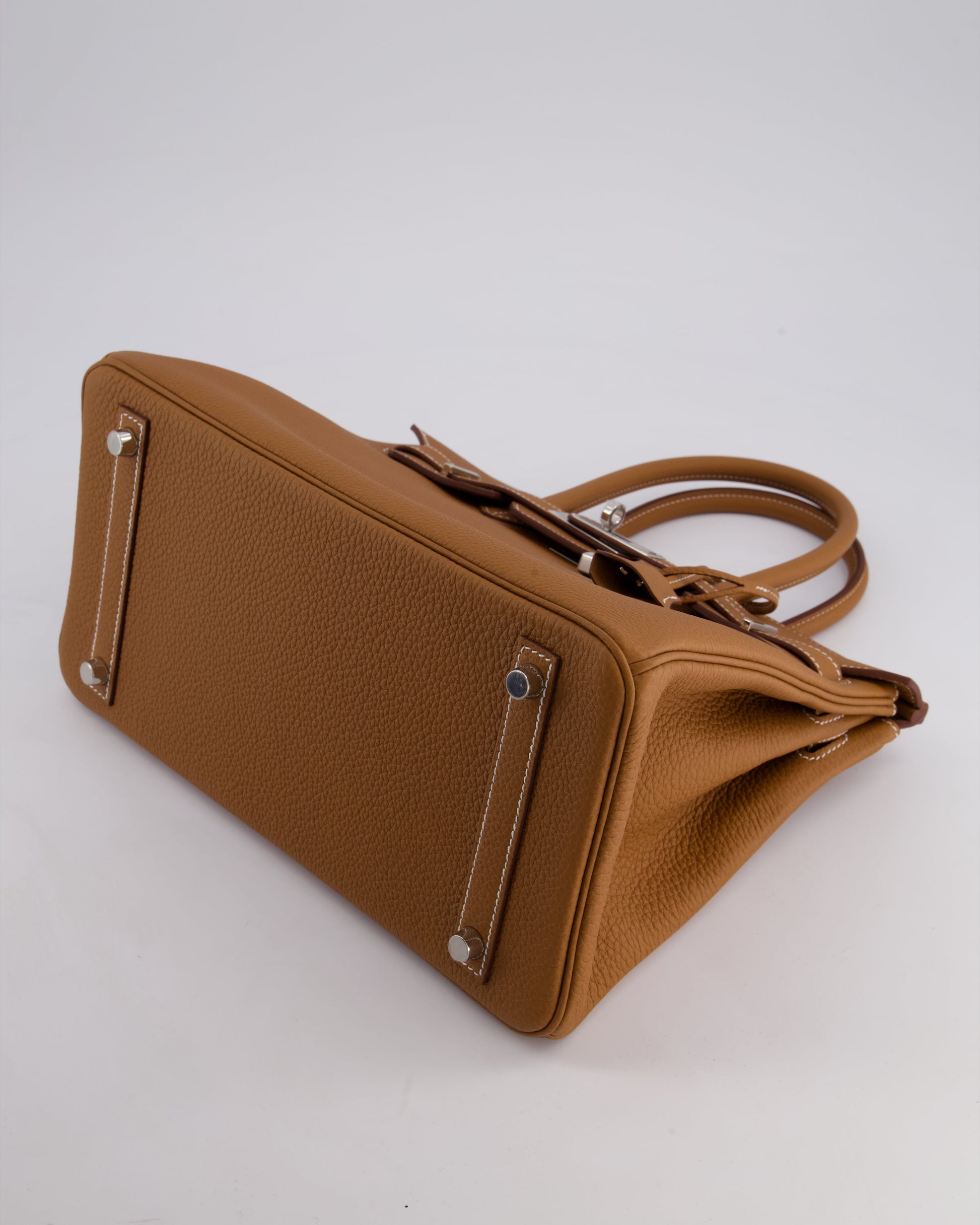 Hermes Birkin Bag 30cm Retourne in Gold Togo Leather with Palladium Hardware