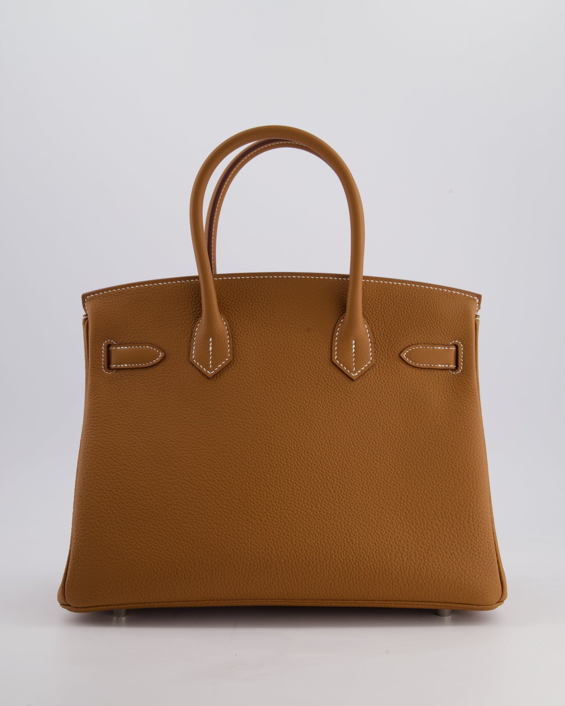 Hermes Birkin Bag 30cm Retourne in Gold Togo Leather with Palladium Hardware