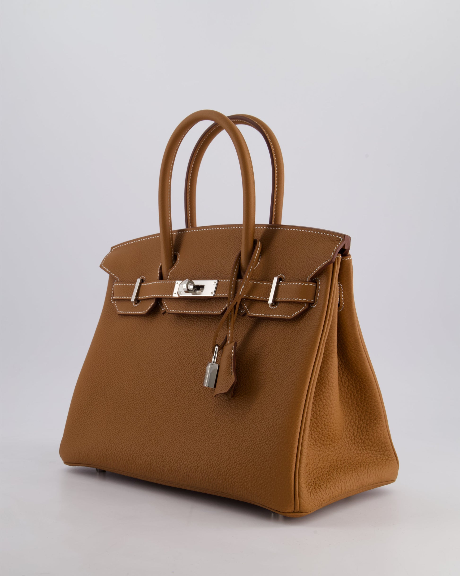 Hermes Birkin Bag 30cm Retourne in Gold Togo Leather with Palladium Hardware