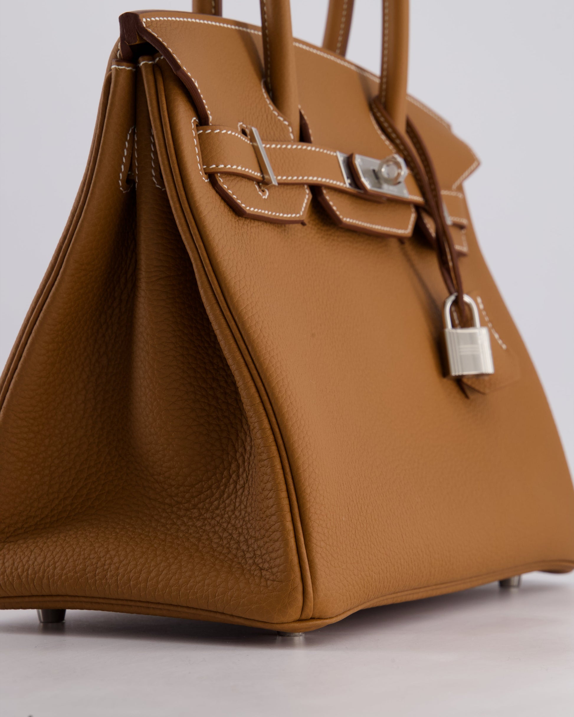 Hermes Birkin Bag 30cm Retourne in Gold Togo Leather with Palladium Hardware