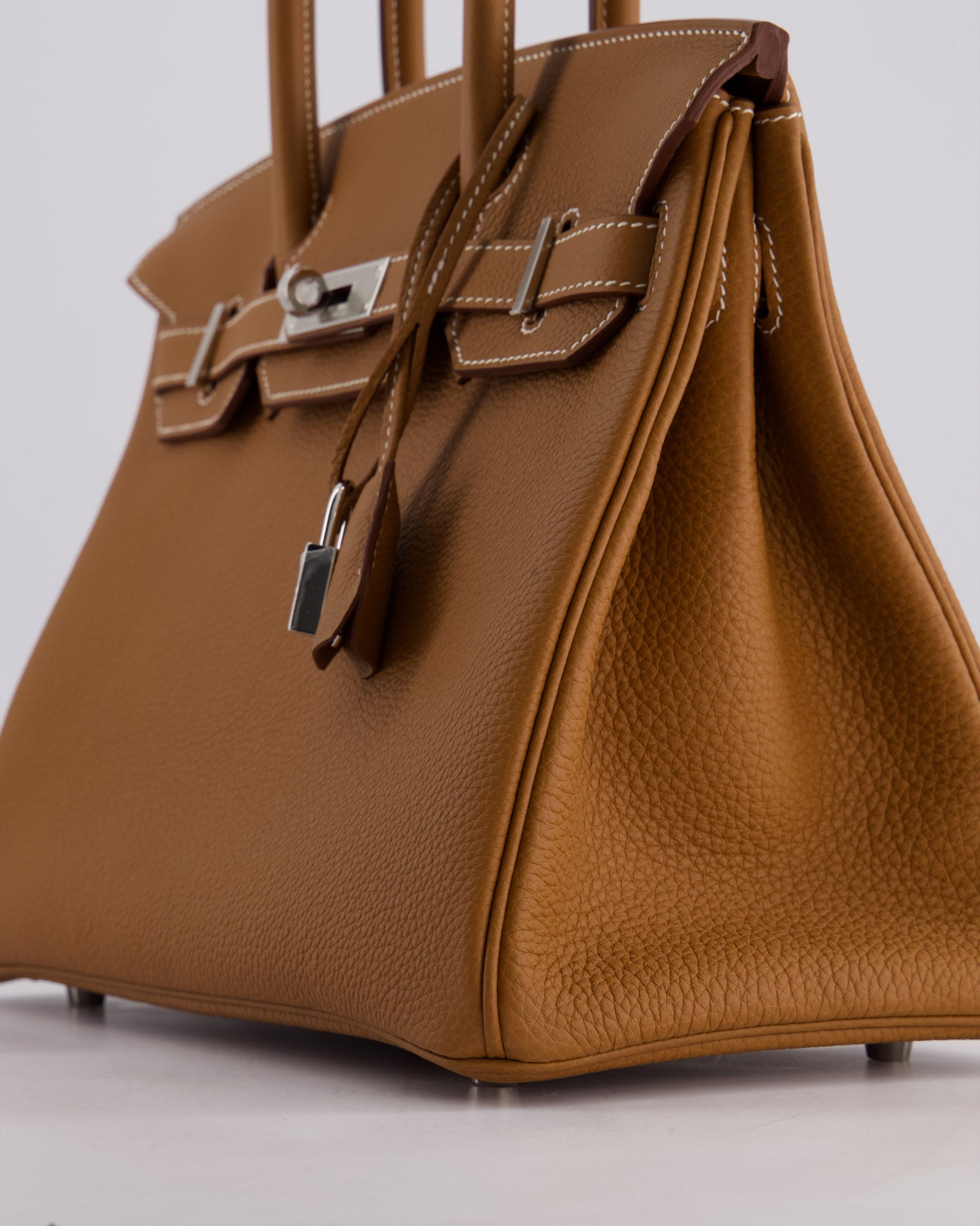 Hermes Birkin Bag 30cm Retourne in Gold Togo Leather with Palladium Hardware