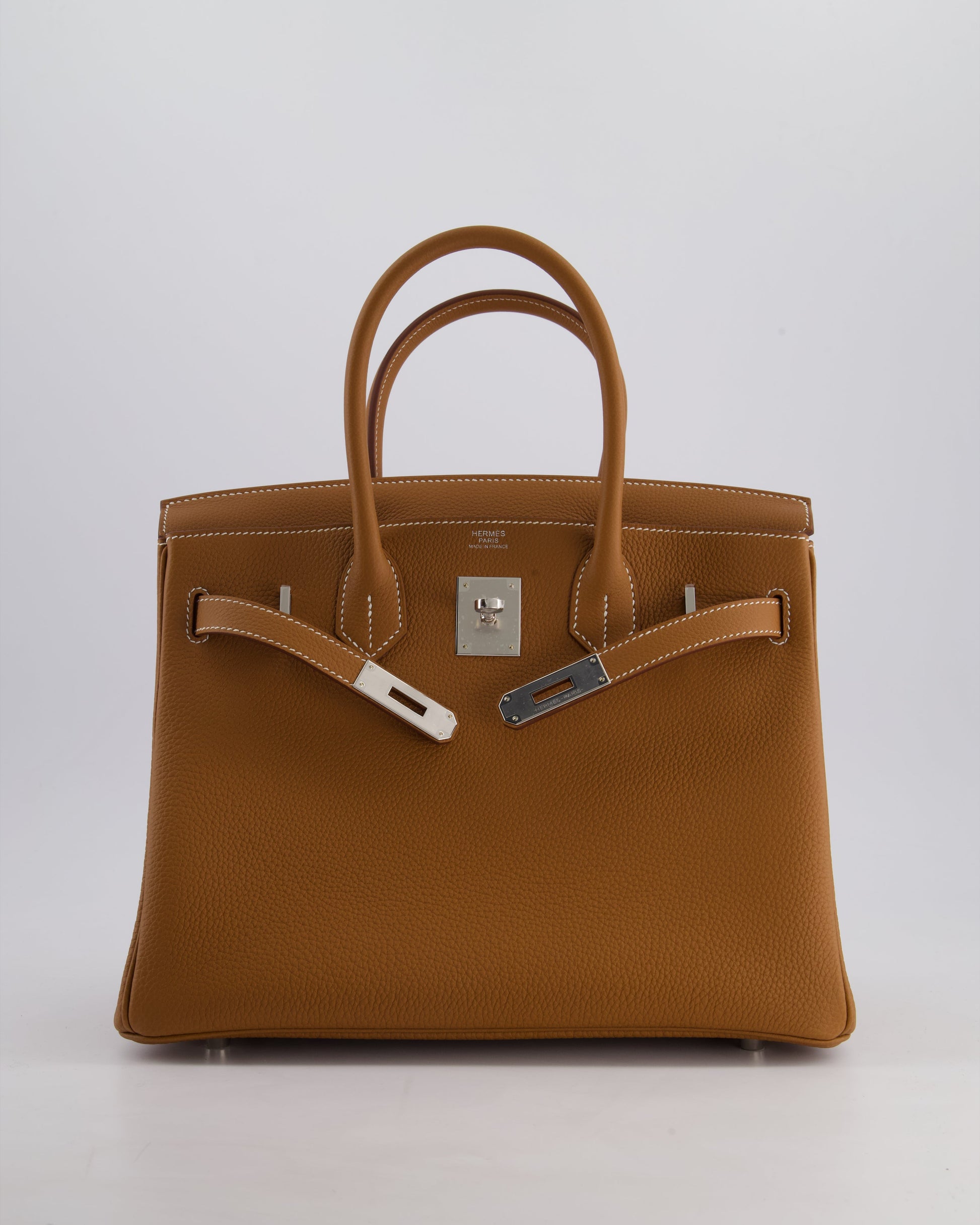 Hermes Birkin Bag 30cm Retourne in Gold Togo Leather with Palladium Hardware