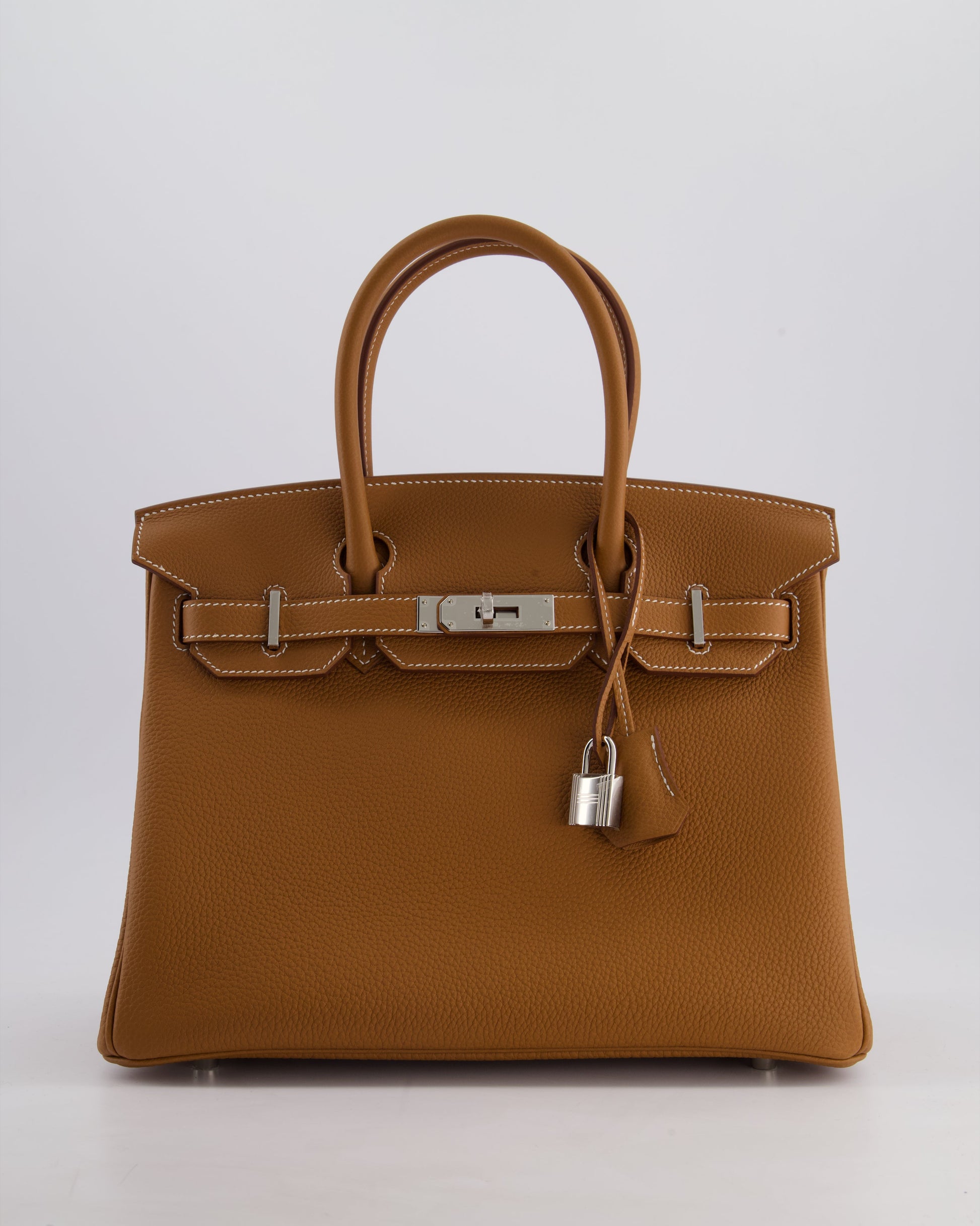 Hermes Birkin Bag 30cm Retourne in Gold Togo Leather with Palladium Hardware