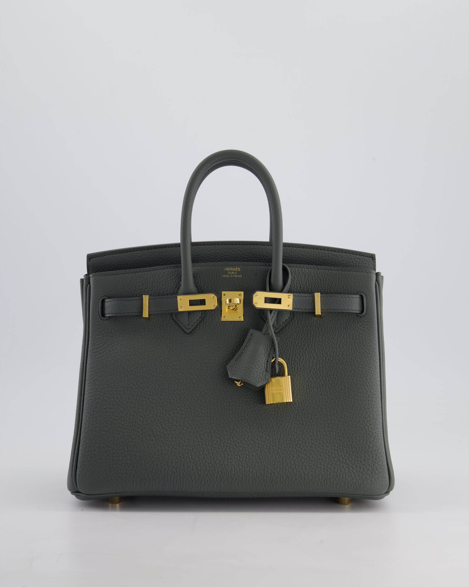 Hermes Birkin 25cm Retourne Bag in Vert Amande Togo Leather with Gold Hardware