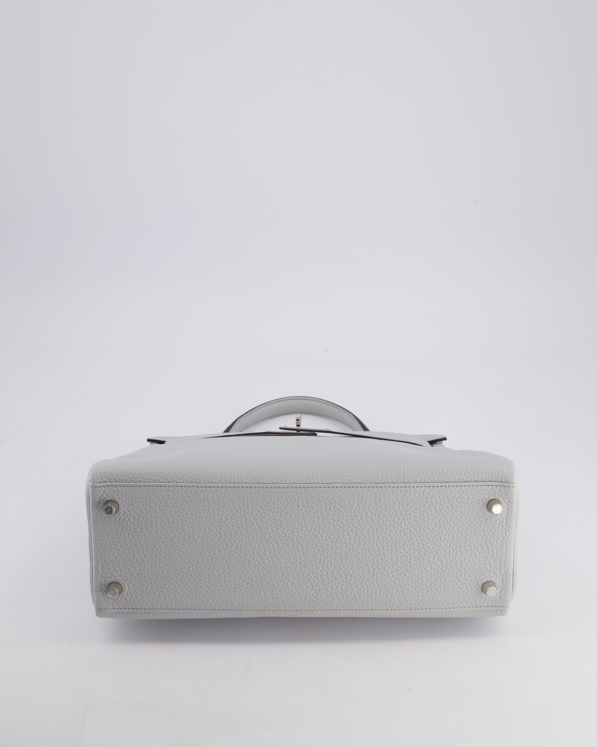 Hermes Kelly 32cm Retourne Bag in Bleu Glacier Togo Leather with Palladium Hardware