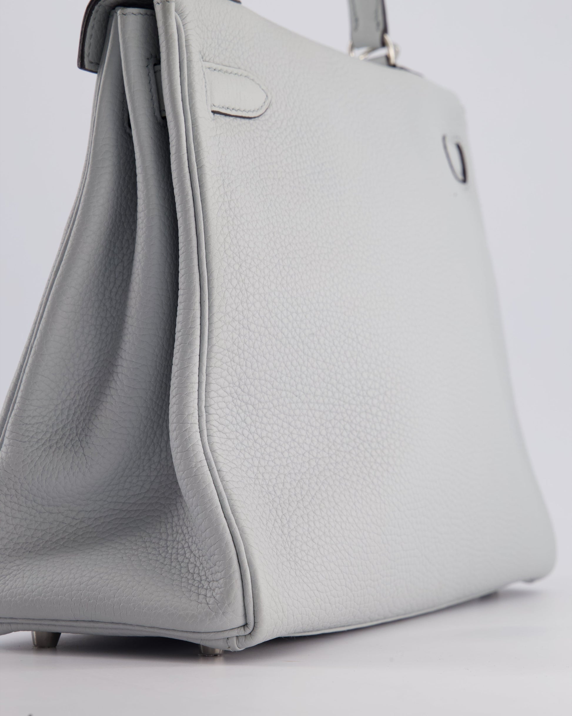 Hermes Kelly 32cm Retourne Bag in Bleu Glacier Togo Leather with Palladium Hardware