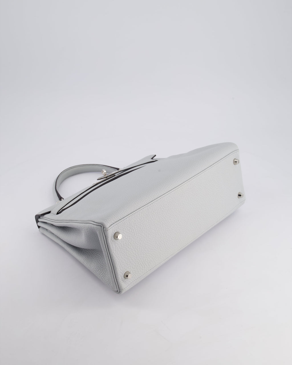 Hermes Kelly 32cm Retourne Bag in Bleu Glacier Togo Leather with Palladium Hardware