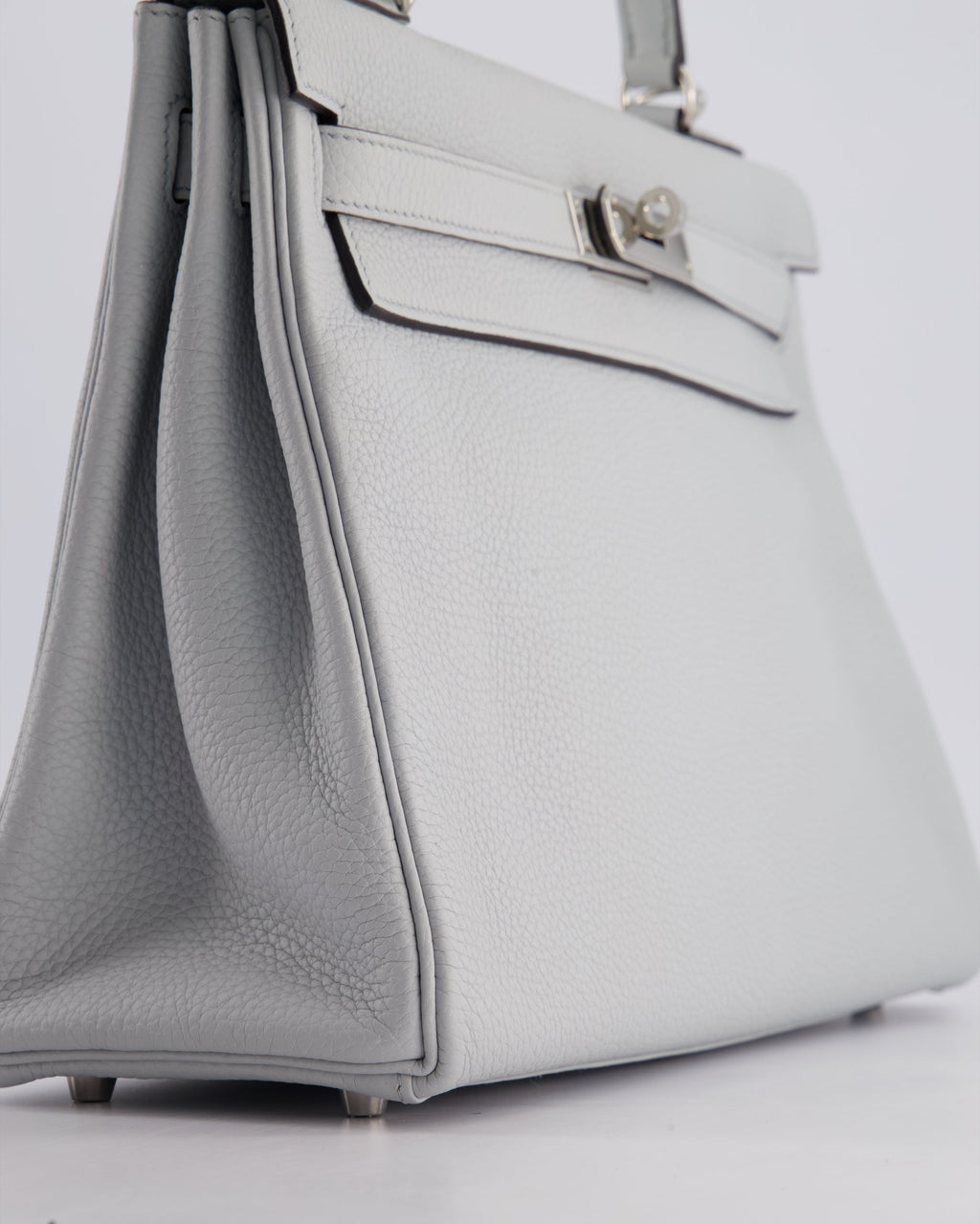Hermes Kelly 32cm Retourne Bag in Bleu Glacier Togo Leather with Palladium Hardware
