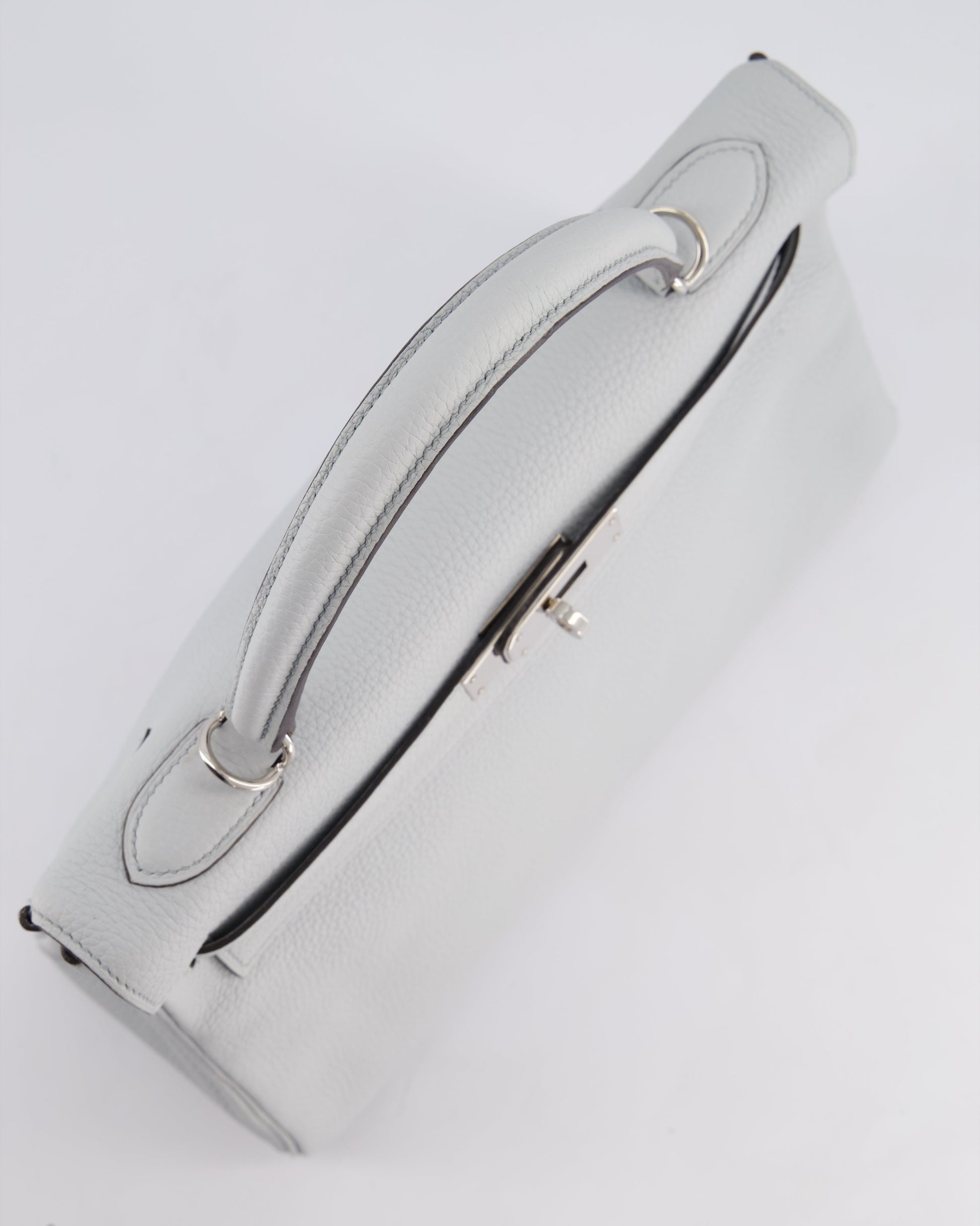 Hermes Kelly 32cm Retourne Bag in Bleu Glacier Togo Leather with Palladium Hardware