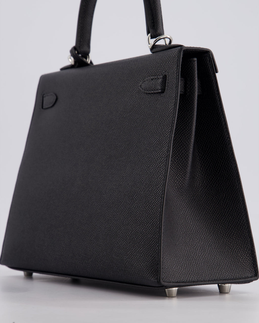Hermes Kelly Bag Sellier 25cm in Noir Epsom Leather with Palladium Hardware