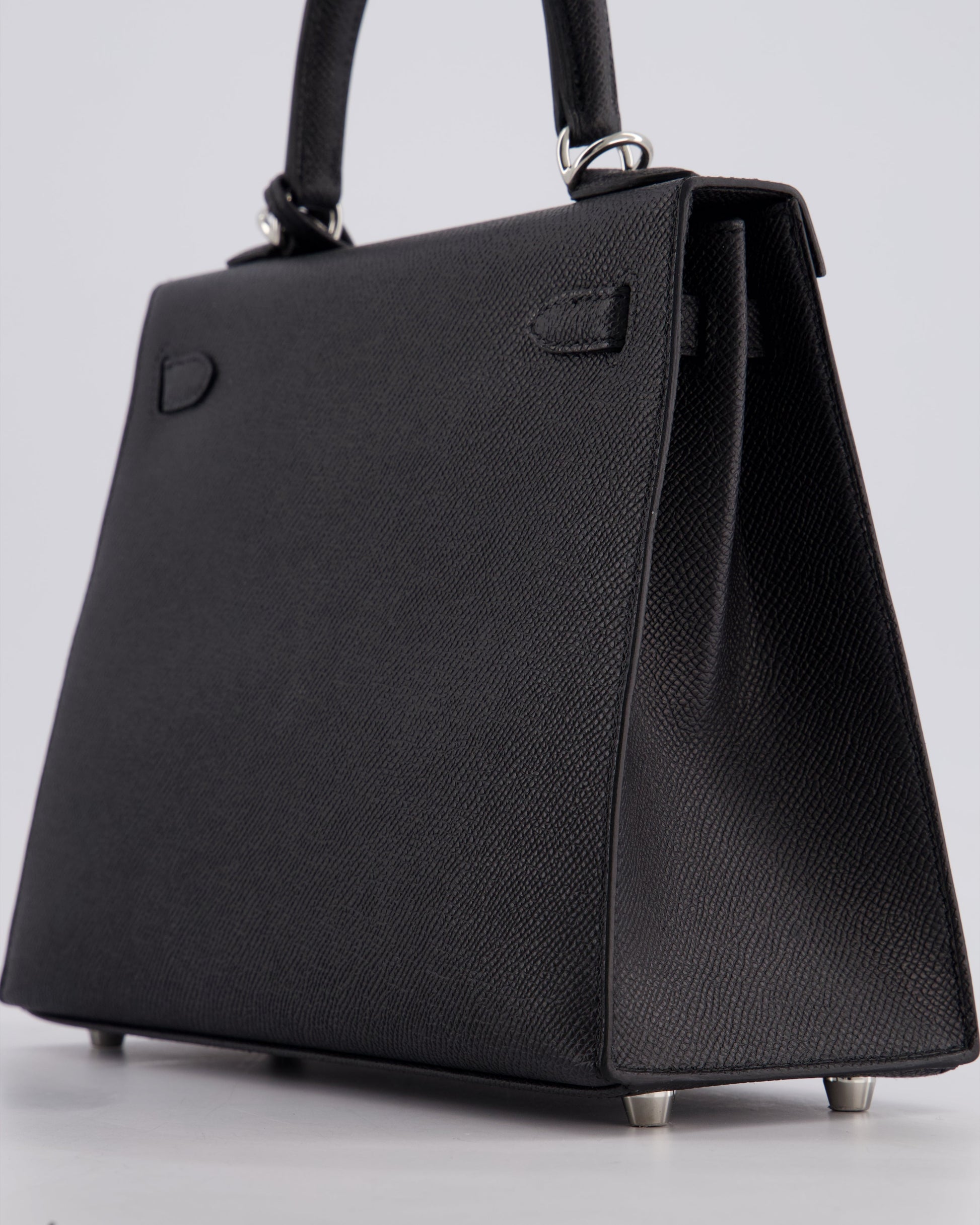 Hermes Kelly Bag Sellier 25cm in Noir Epsom Leather with Palladium Hardware