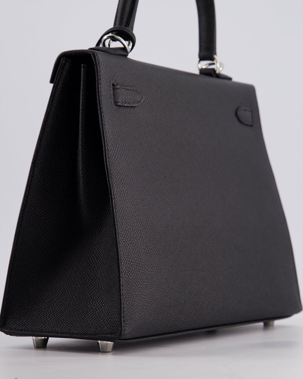 Hermes Kelly Bag Sellier 25cm in Noir Epsom Leather with Palladium Hardware