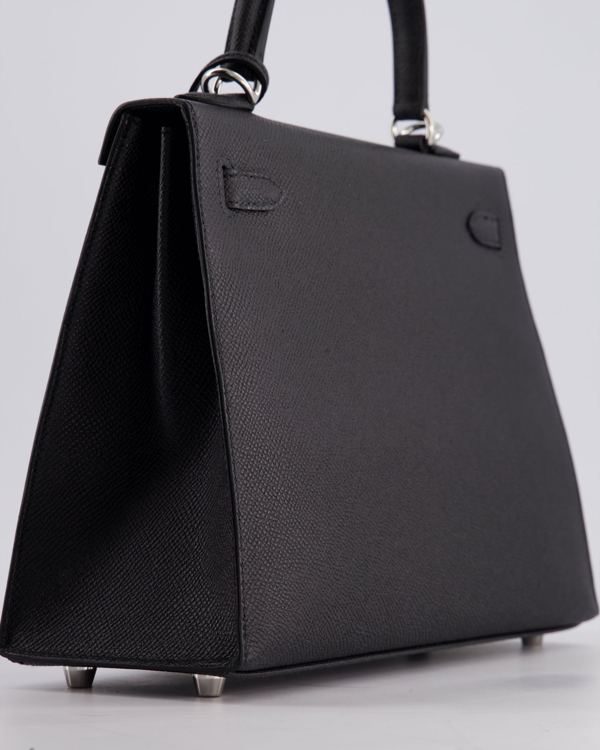 Hermes Kelly Bag Sellier 25cm in Noir Epsom Leather with Palladium Hardware