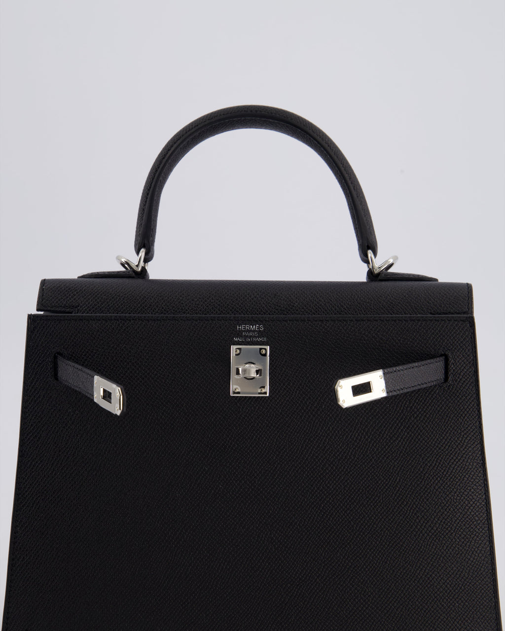Hermes Kelly Bag Sellier 25cm in Noir Epsom Leather with Palladium Hardware
