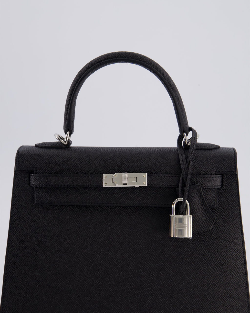 Hermes Kelly Bag Sellier 25cm in Noir Epsom Leather with Palladium Hardware