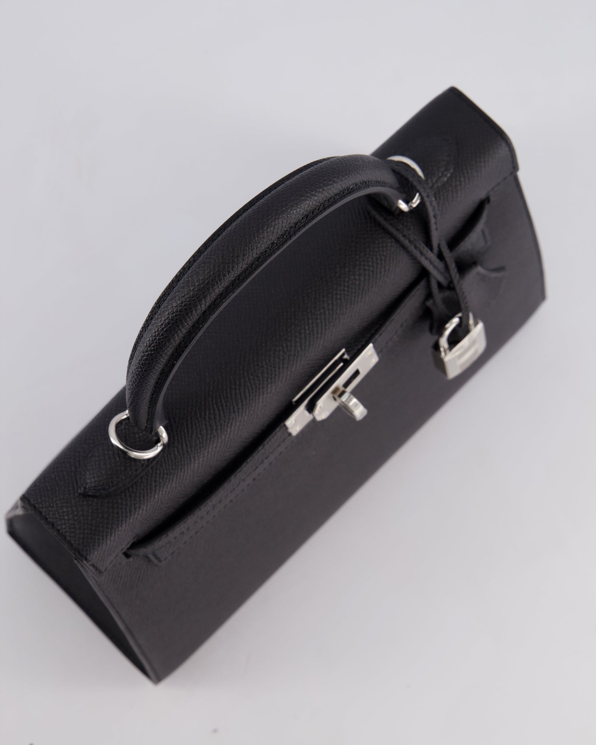 Hermes Kelly Bag Sellier 25cm in Noir Epsom Leather with Palladium Hardware