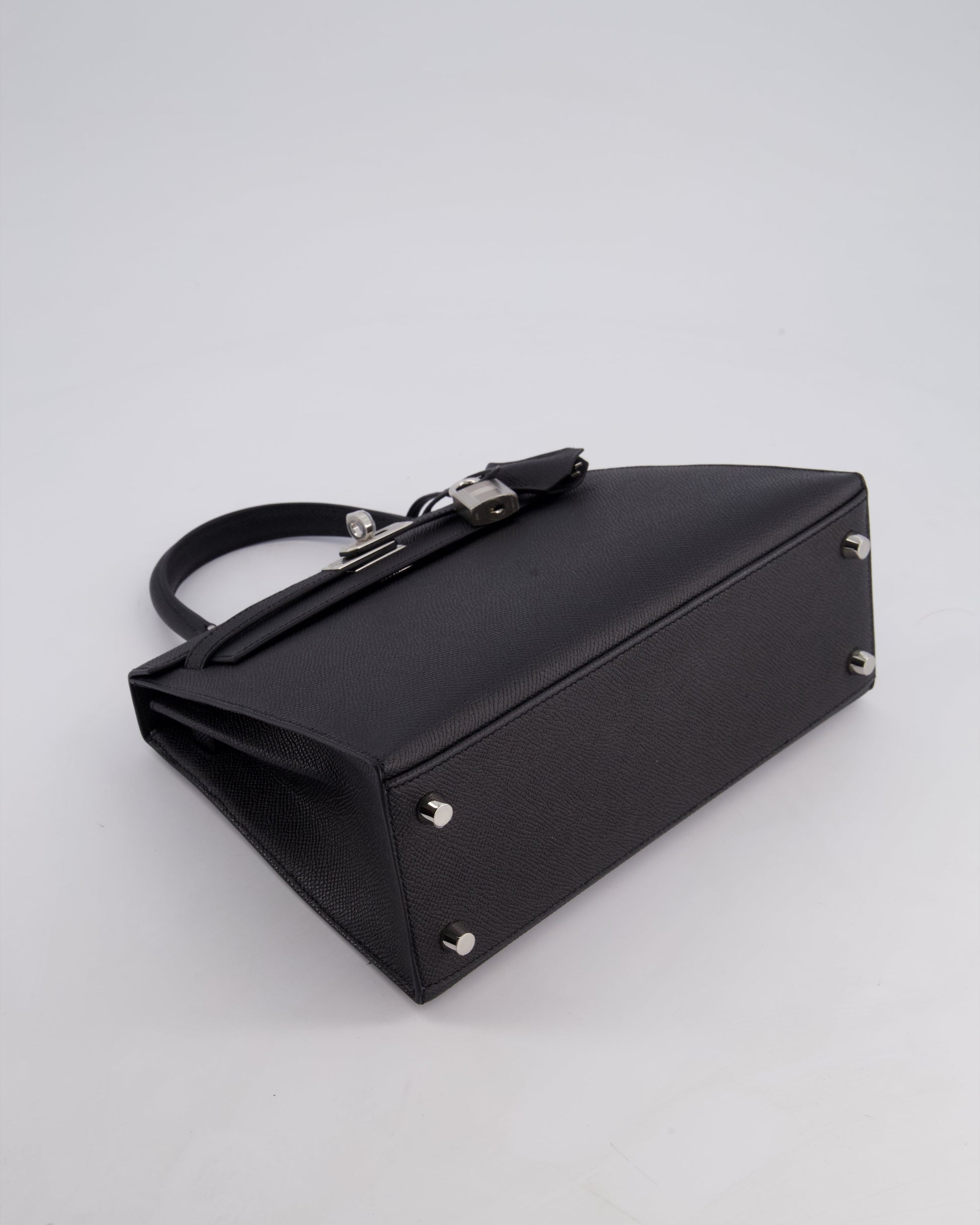 Hermes Kelly Bag Sellier 25cm in Noir Epsom Leather with Palladium Hardware