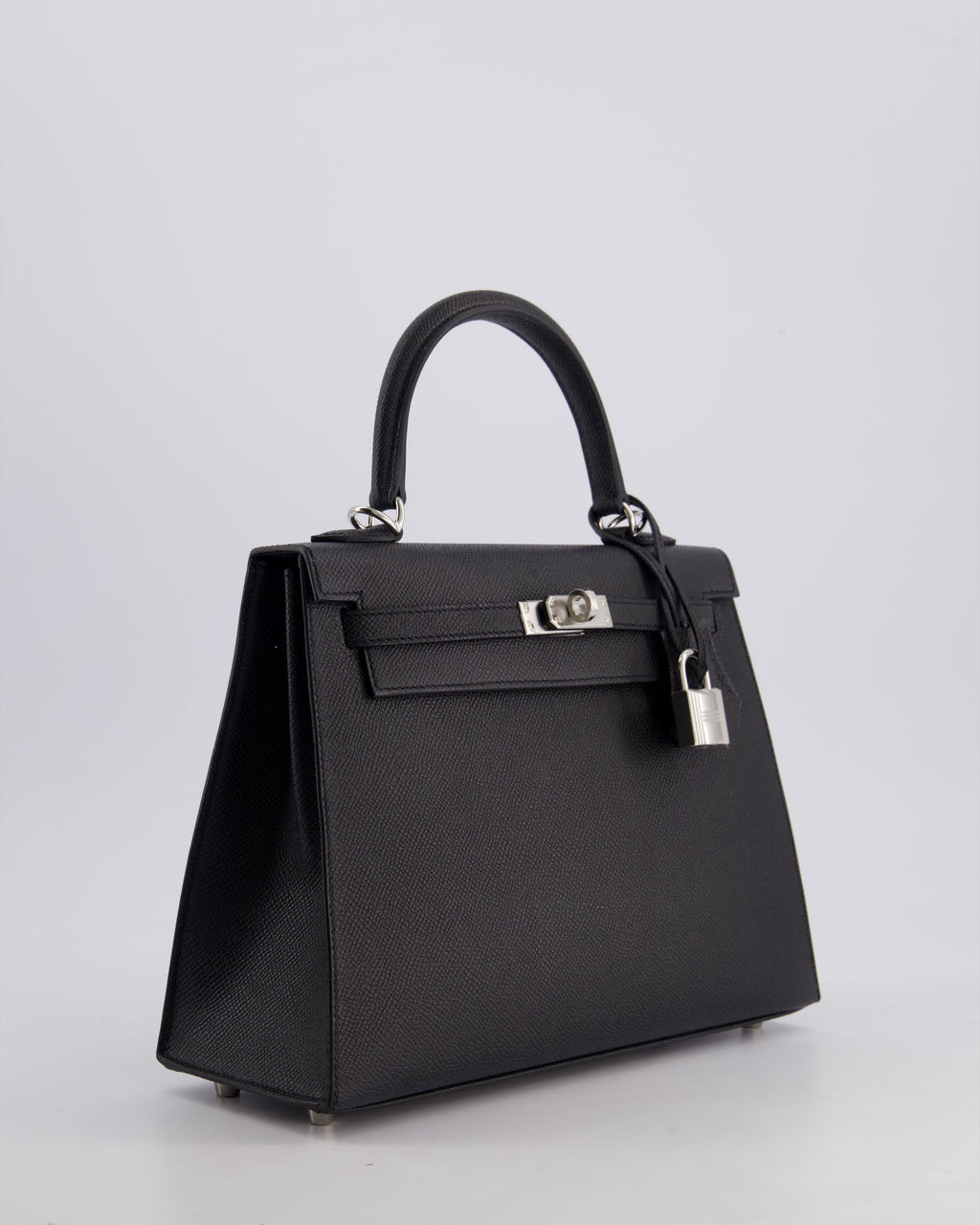 Hermes Kelly Bag Sellier 25cm in Noir Epsom Leather with Palladium Hardware