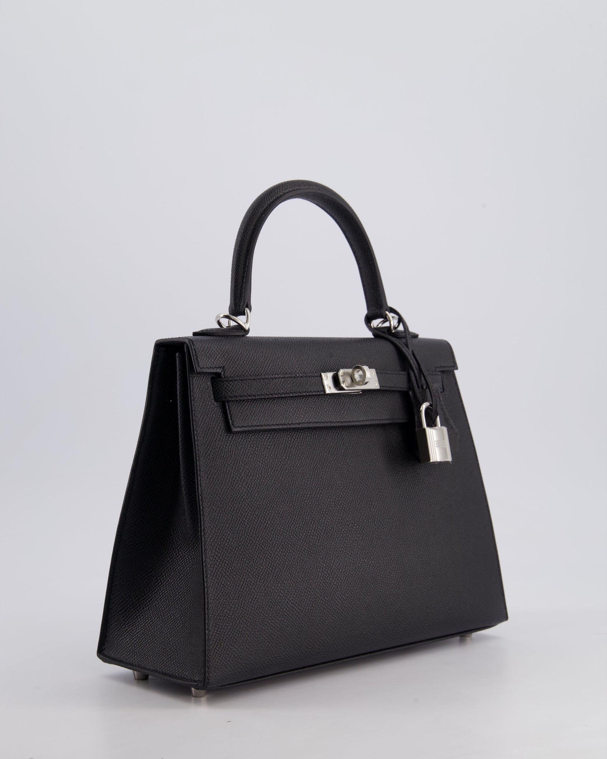 Hermes Kelly Bag Sellier 25cm in Noir Epsom Leather with Palladium Hardware