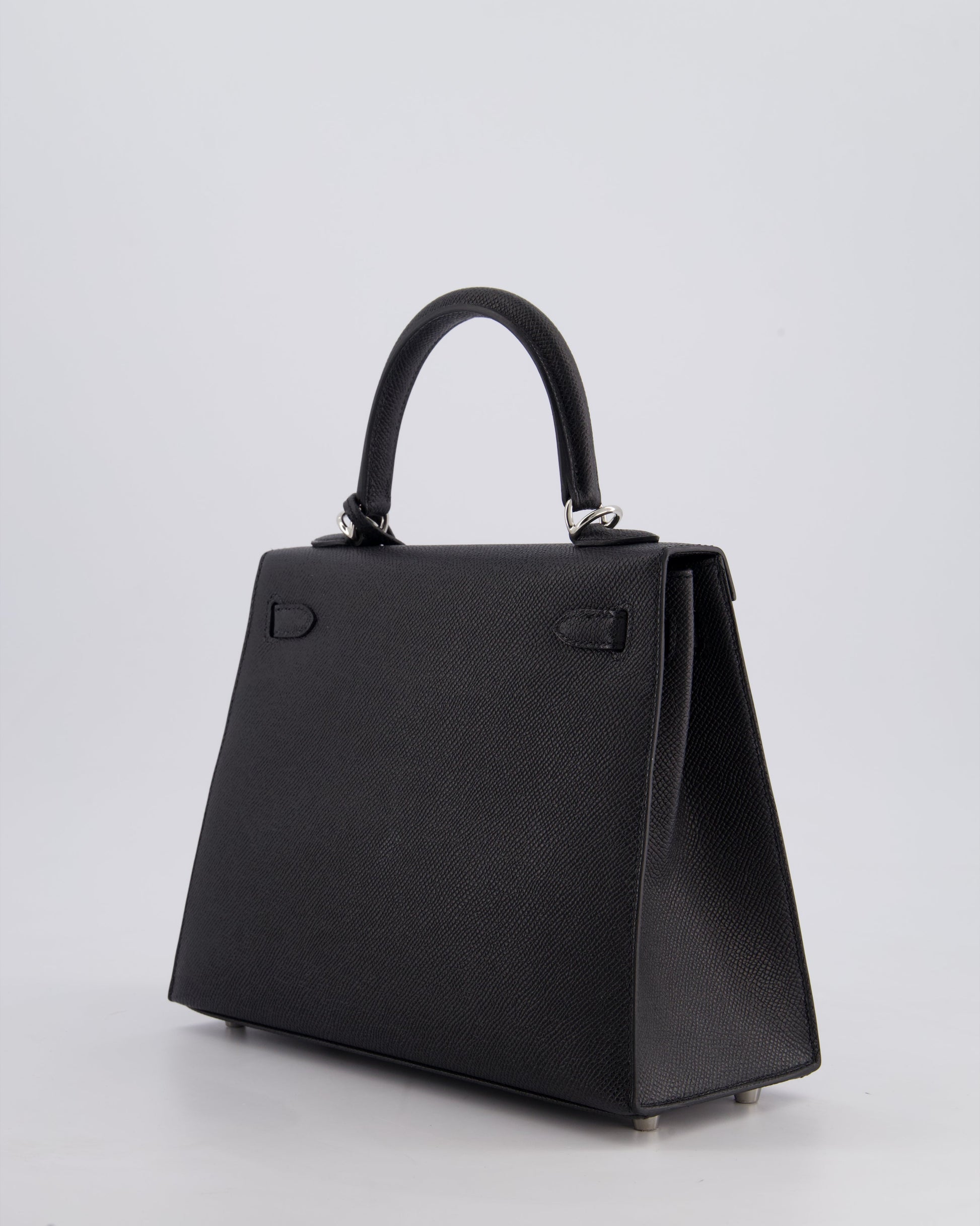 Hermes Kelly Bag Sellier 25cm in Noir Epsom Leather with Palladium Hardware