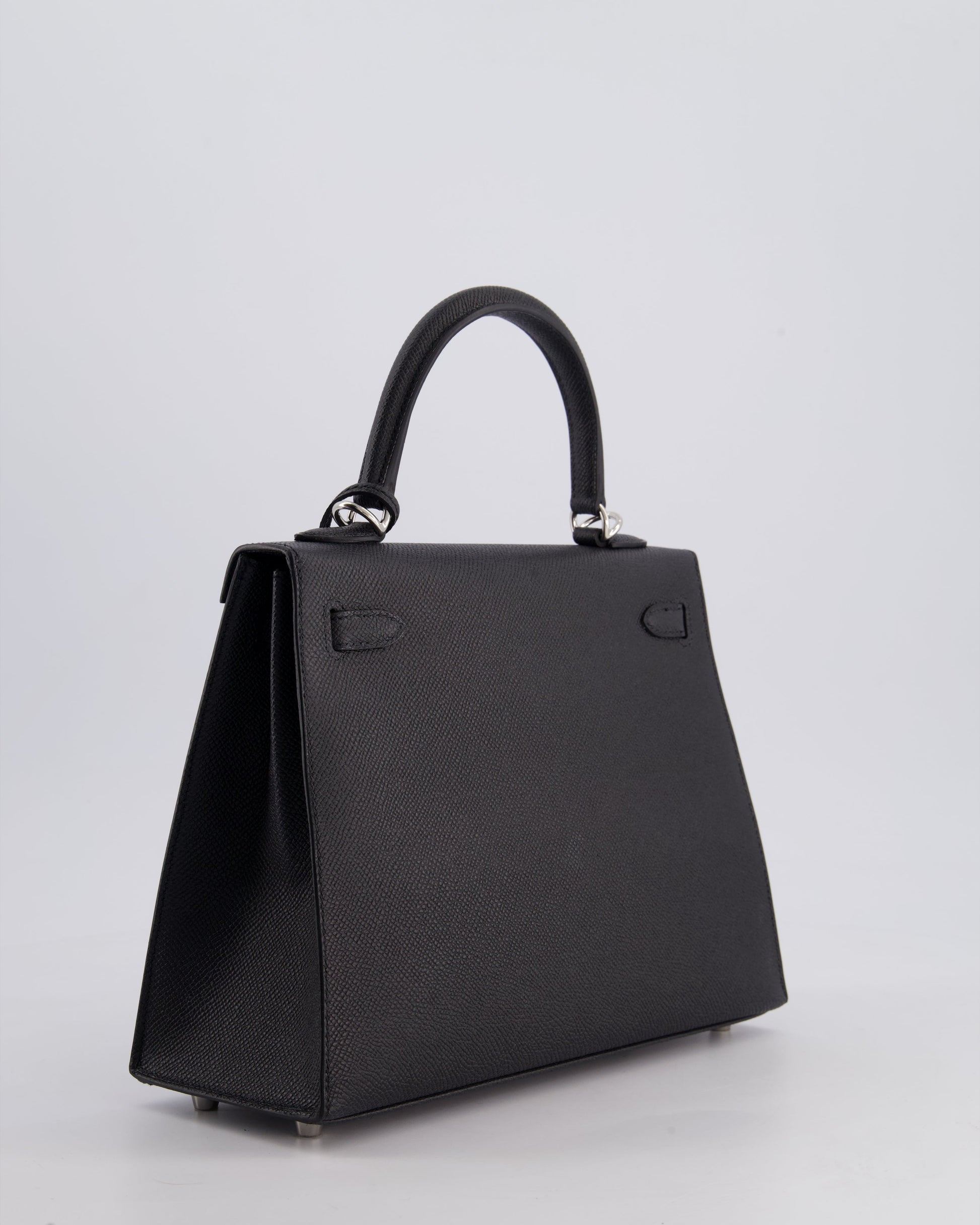 Hermes Kelly Bag Sellier 25cm in Noir Epsom Leather with Palladium Hardware