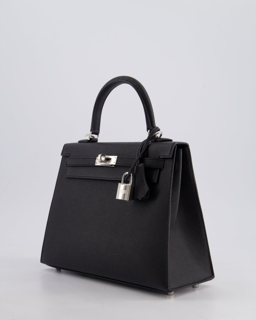 Hermes Kelly Bag Sellier 25cm in Noir Epsom Leather with Palladium Hardware