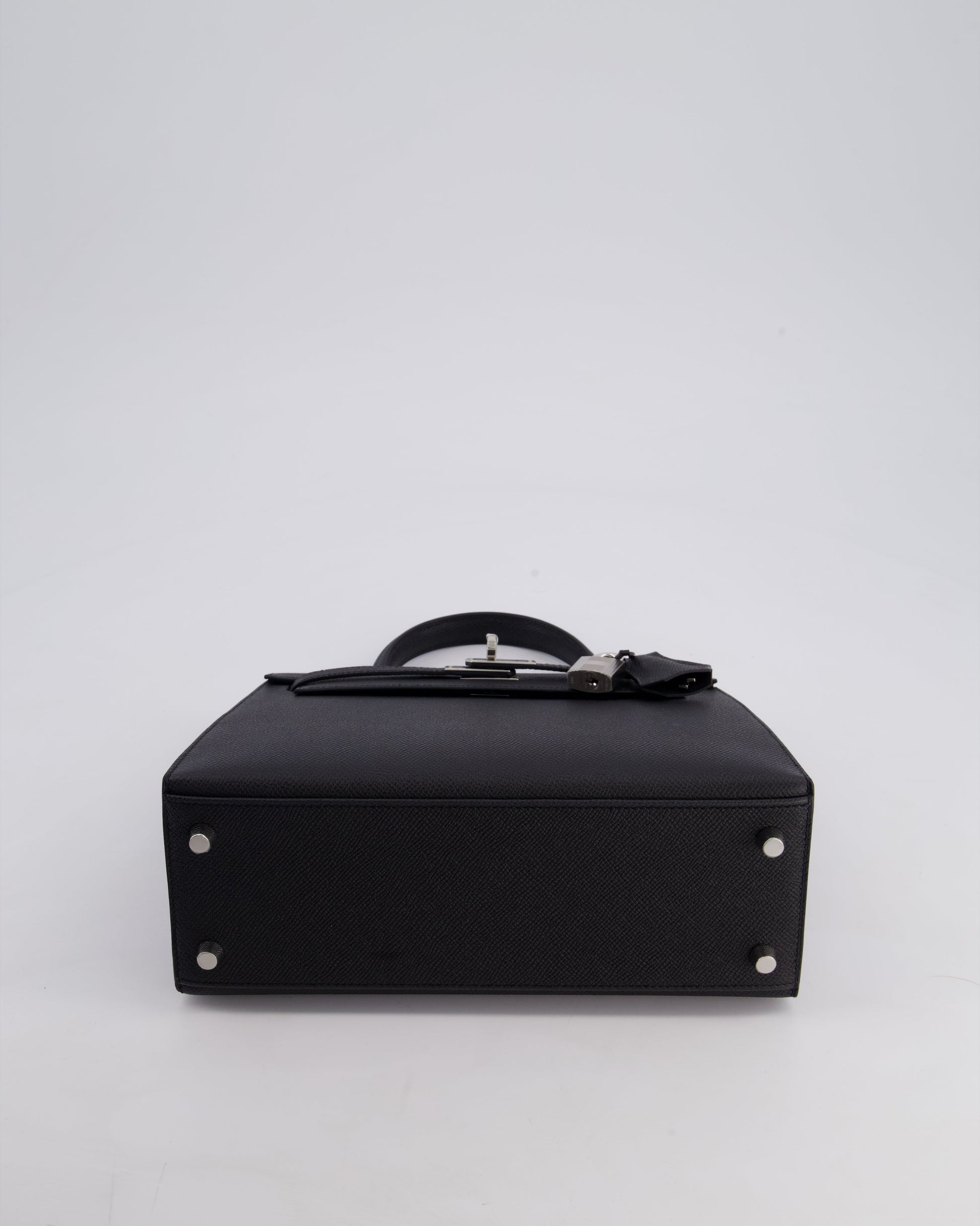 Hermes Kelly Bag Sellier 25cm in Noir Epsom Leather with Palladium Hardware