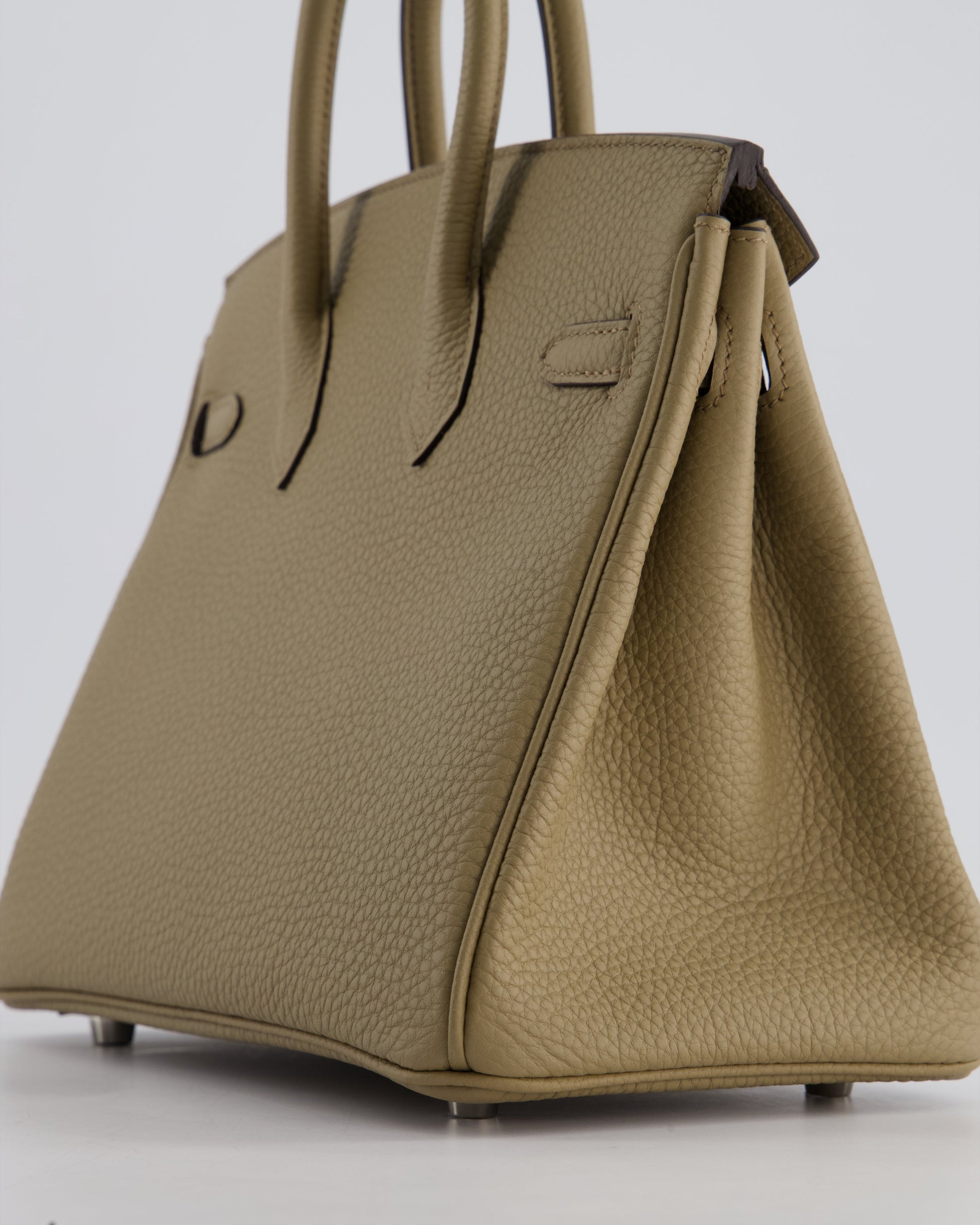 Hermes Birkin 25cm Retourne Bag in Beige Marfa Togo Leather with Palladium Hardware