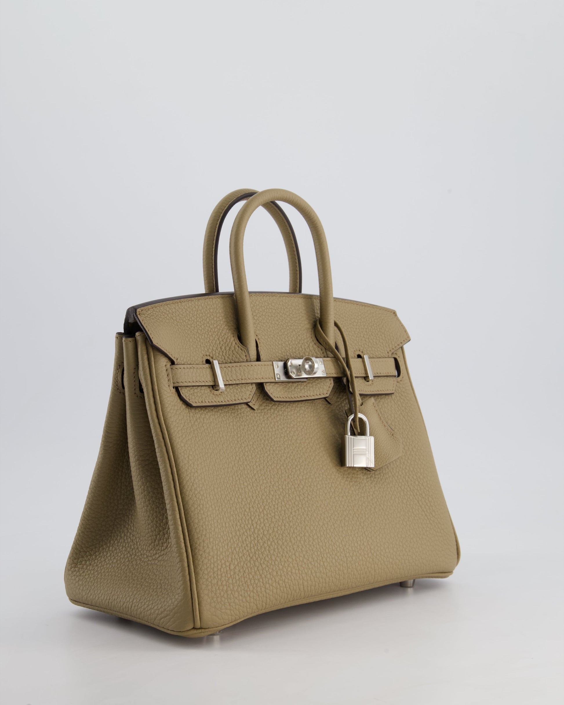 Hermes Birkin 25cm Retourne Bag in Beige Marfa Togo Leather with Palladium Hardware