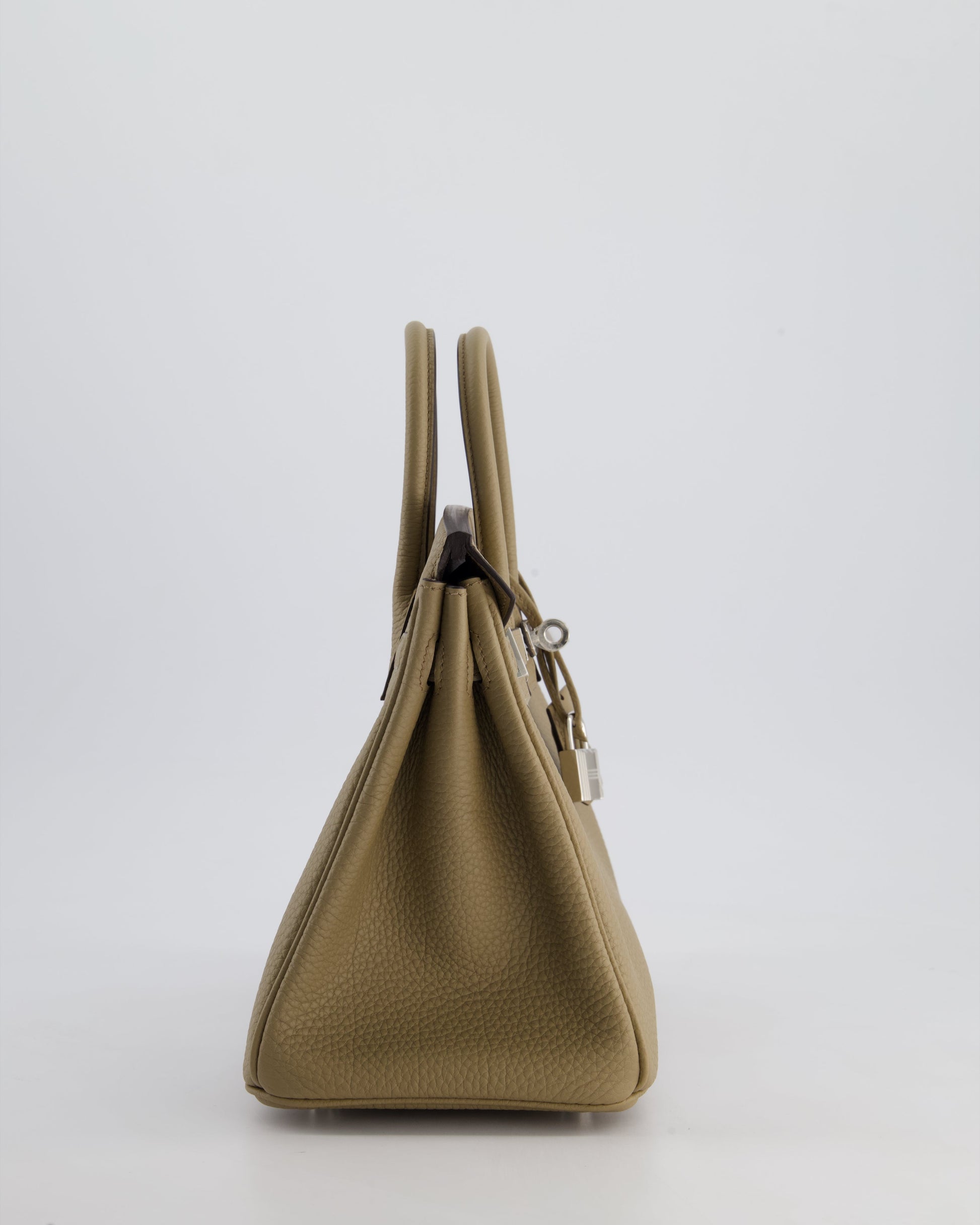 Hermes Birkin 25cm Retourne Bag in Beige Marfa Togo Leather with Palladium Hardware