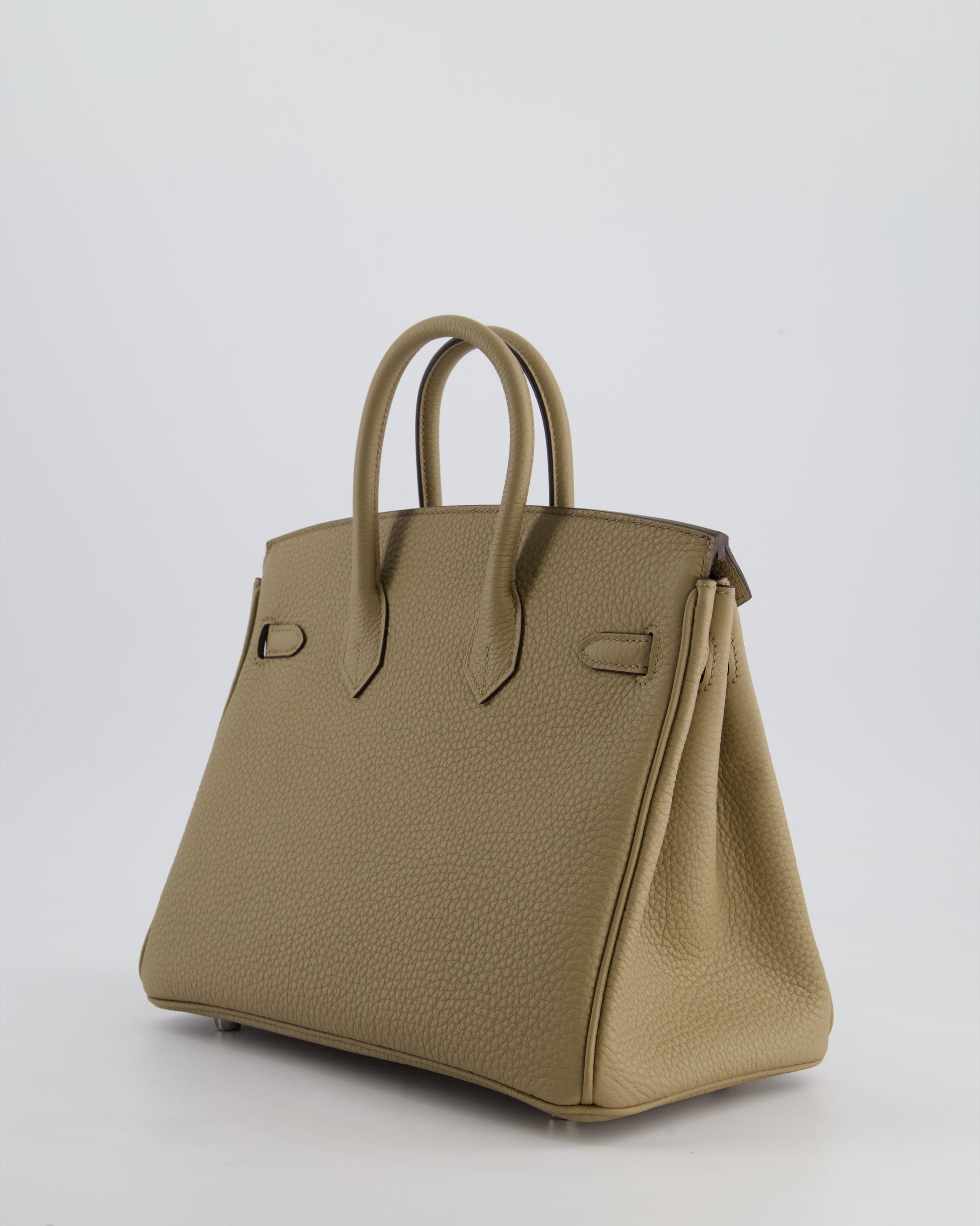 Hermes Birkin 25cm Retourne Bag in Beige Marfa Togo Leather with Palladium Hardware