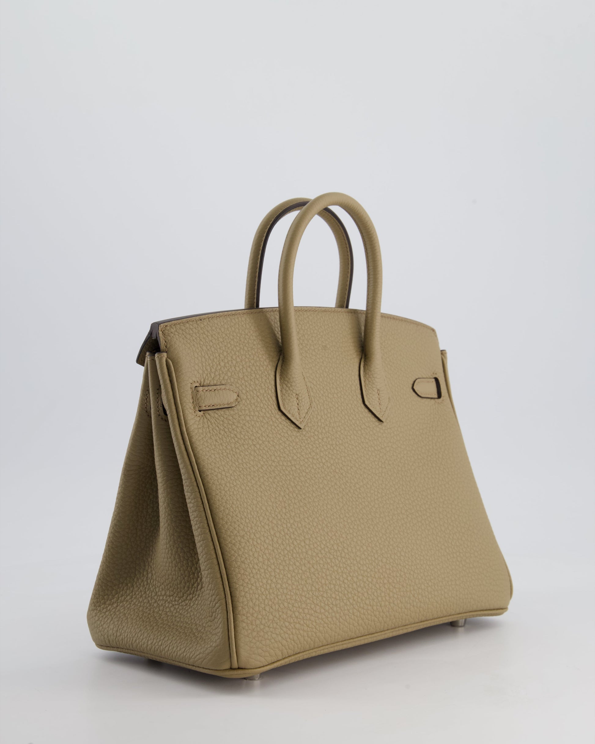 Hermes Birkin 25cm Retourne Bag in Beige Marfa Togo Leather with Palladium Hardware