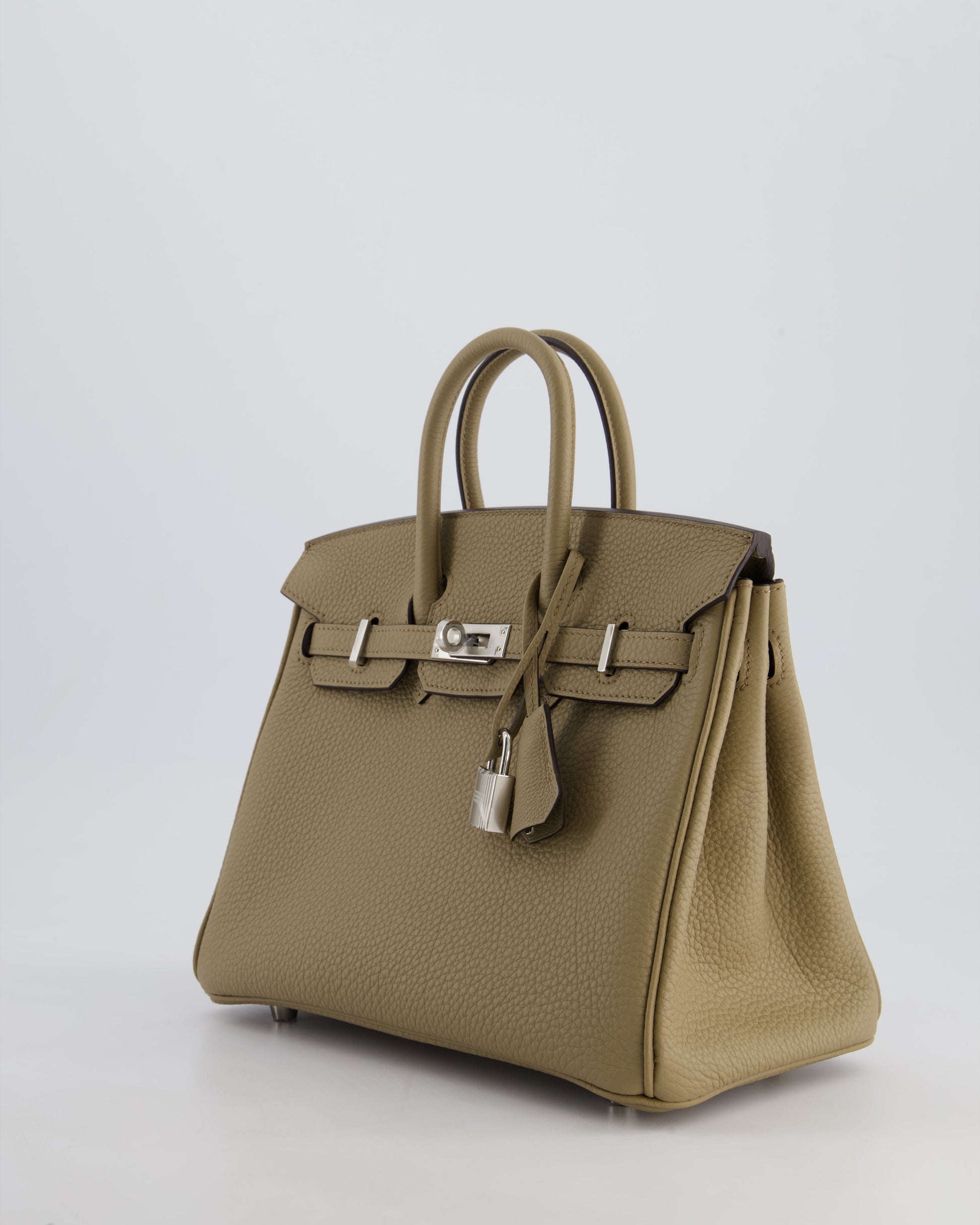 Hermes Birkin 25cm Retourne Bag in Beige Marfa Togo Leather with Palladium Hardware