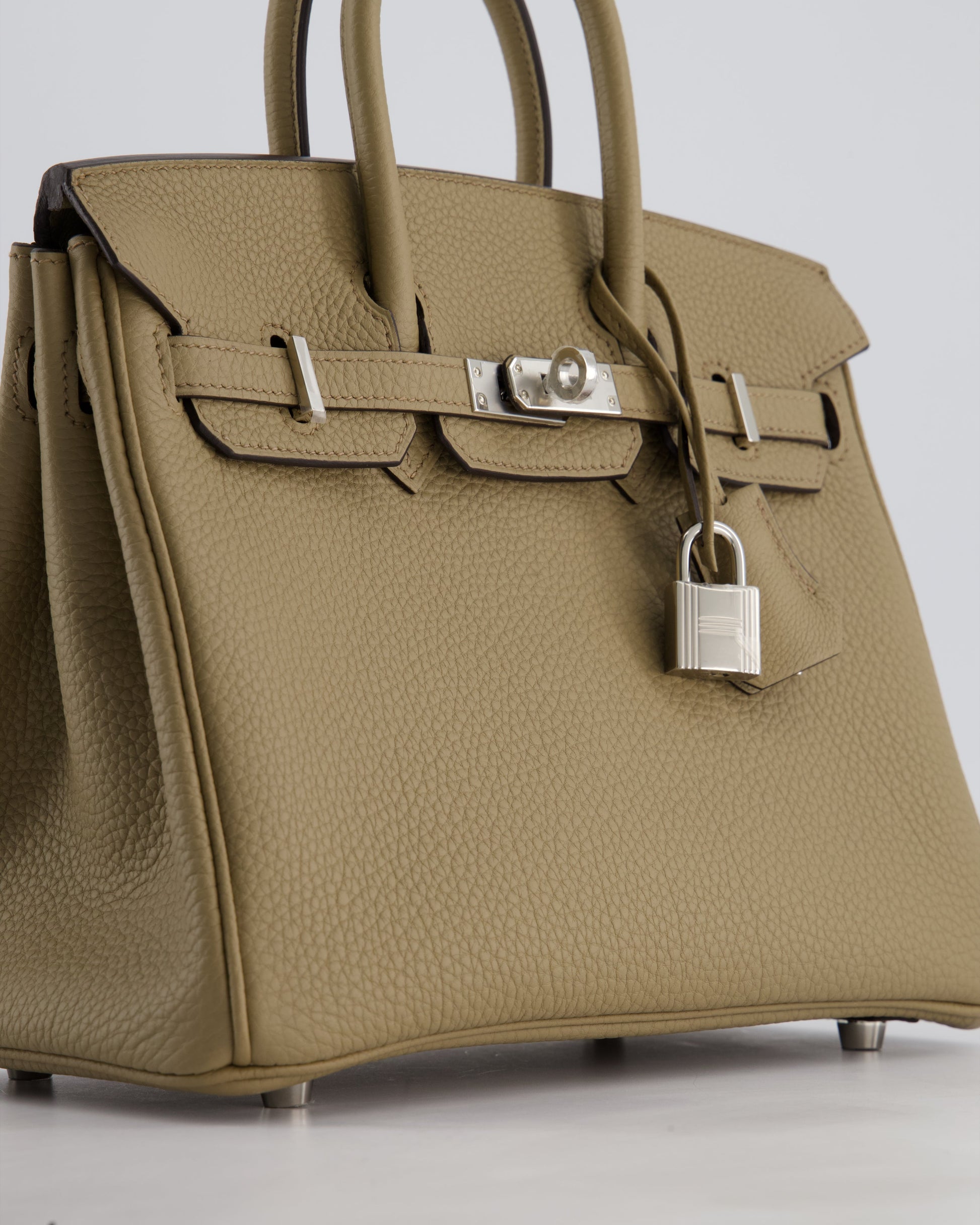 Hermes Birkin 25cm Retourne Bag in Beige Marfa Togo Leather with Palladium Hardware