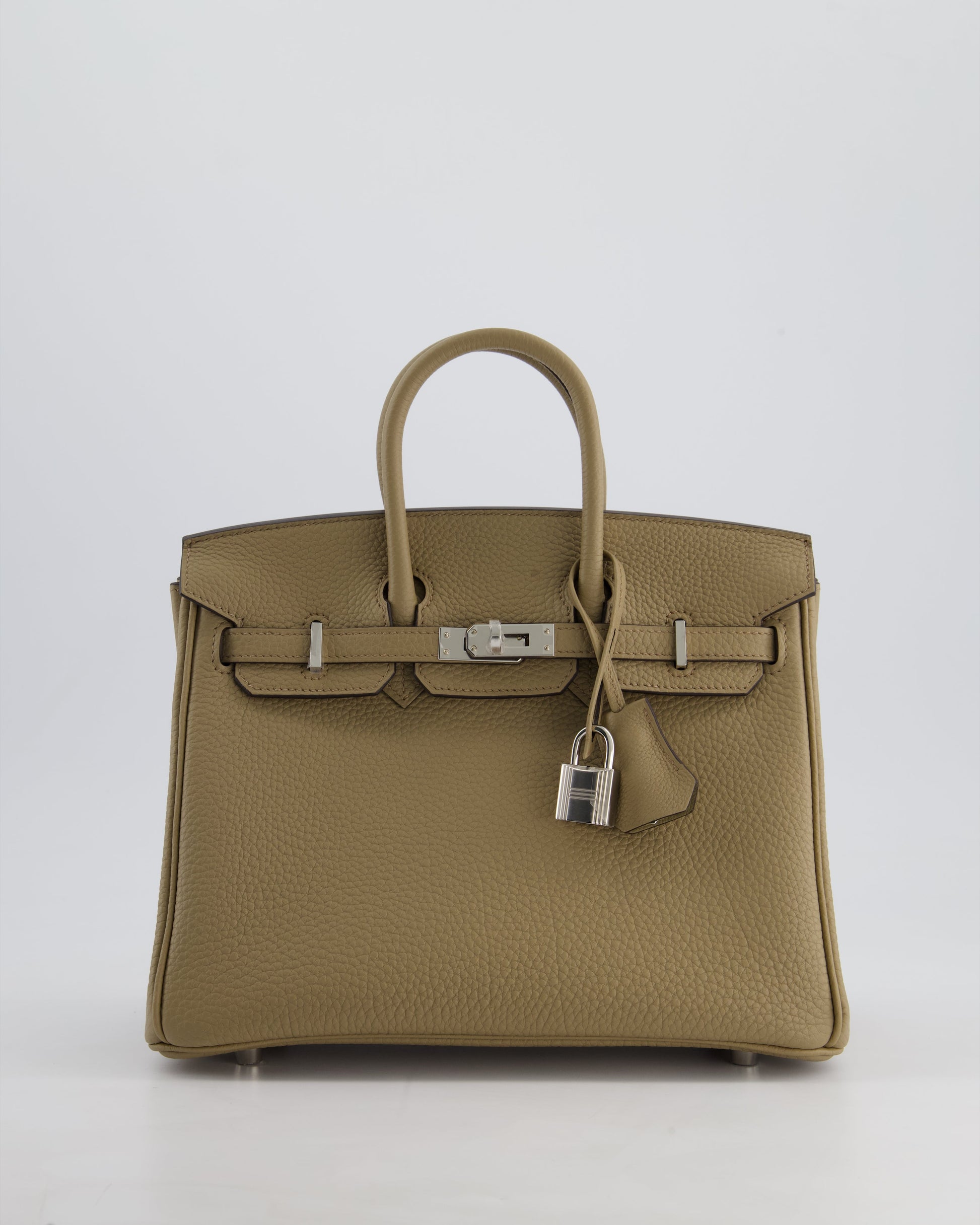 Hermes Birkin 25cm Retourne Bag in Beige Marfa Togo Leather with Palladium Hardware