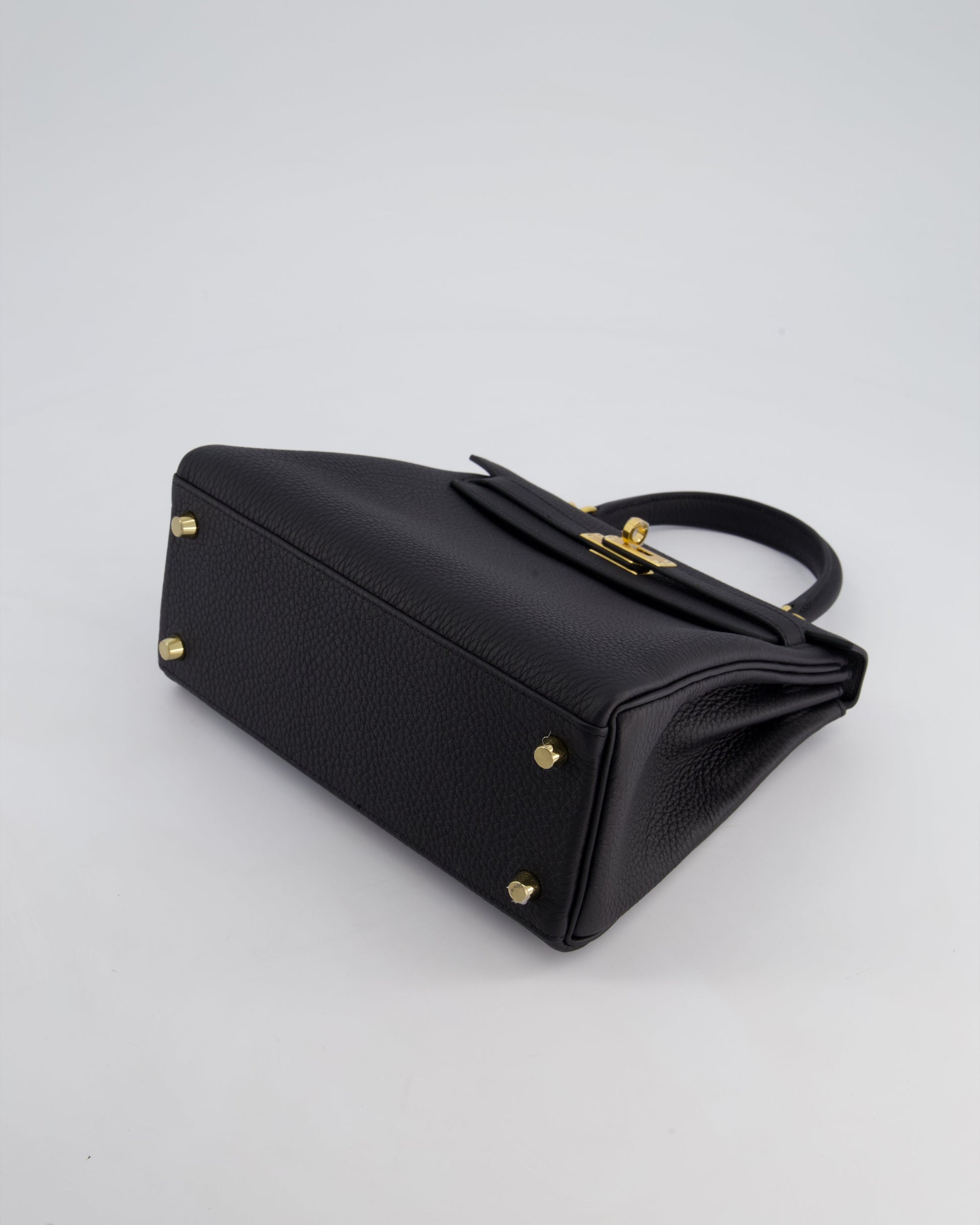 Hermes Kelly Bag 25cm Retourne in Noir Togo Leather with Gold Hardware
