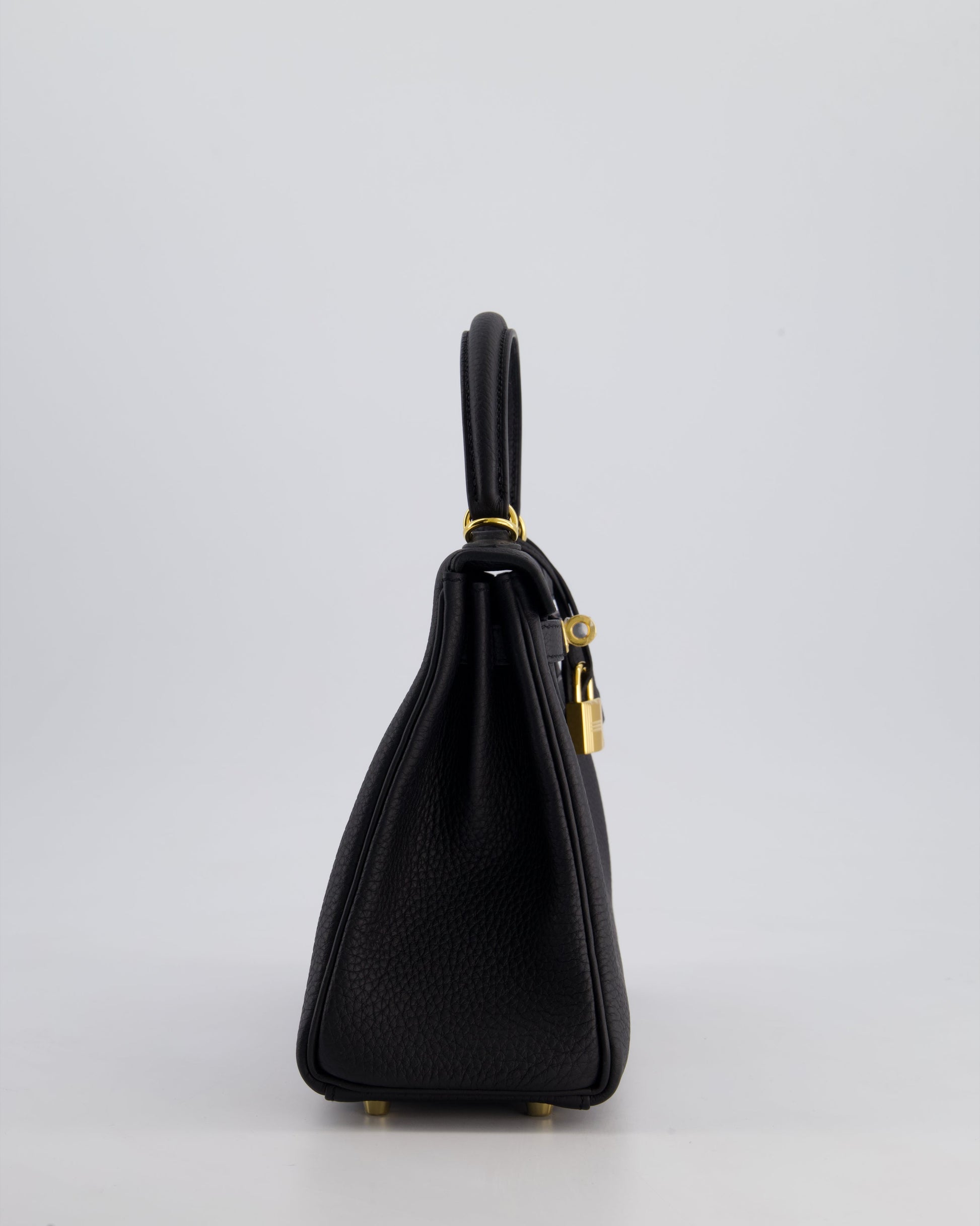 Hermes Kelly Bag 25cm Retourne in Noir Togo Leather with Gold Hardware