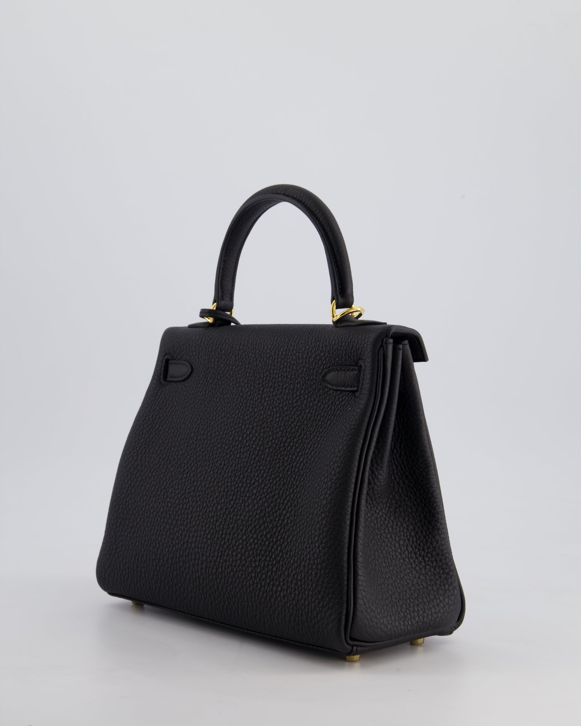 Hermes Kelly Bag 25cm Retourne in Noir Togo Leather with Gold Hardware