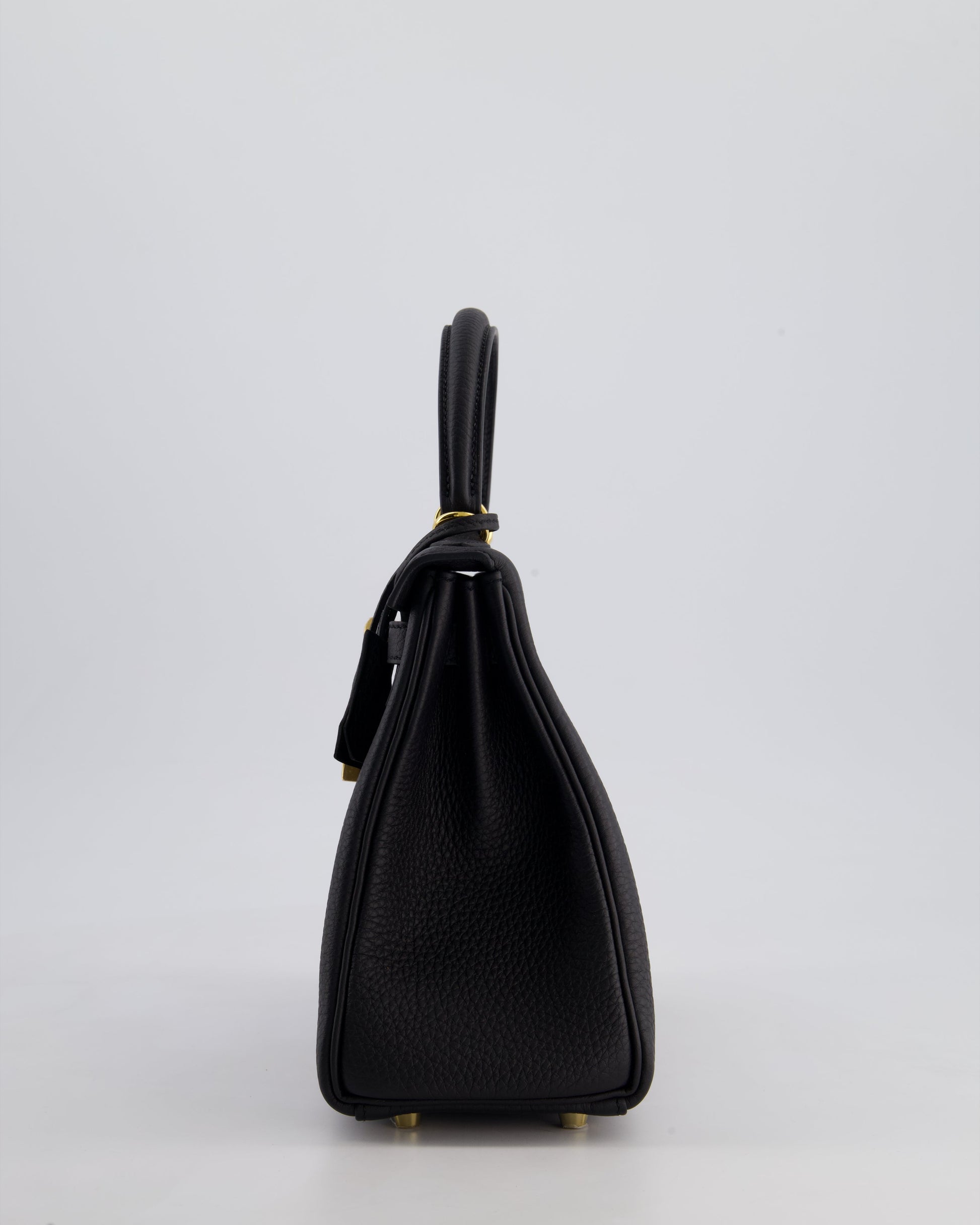 Hermes Kelly Bag 25cm Retourne in Noir Togo Leather with Gold Hardware