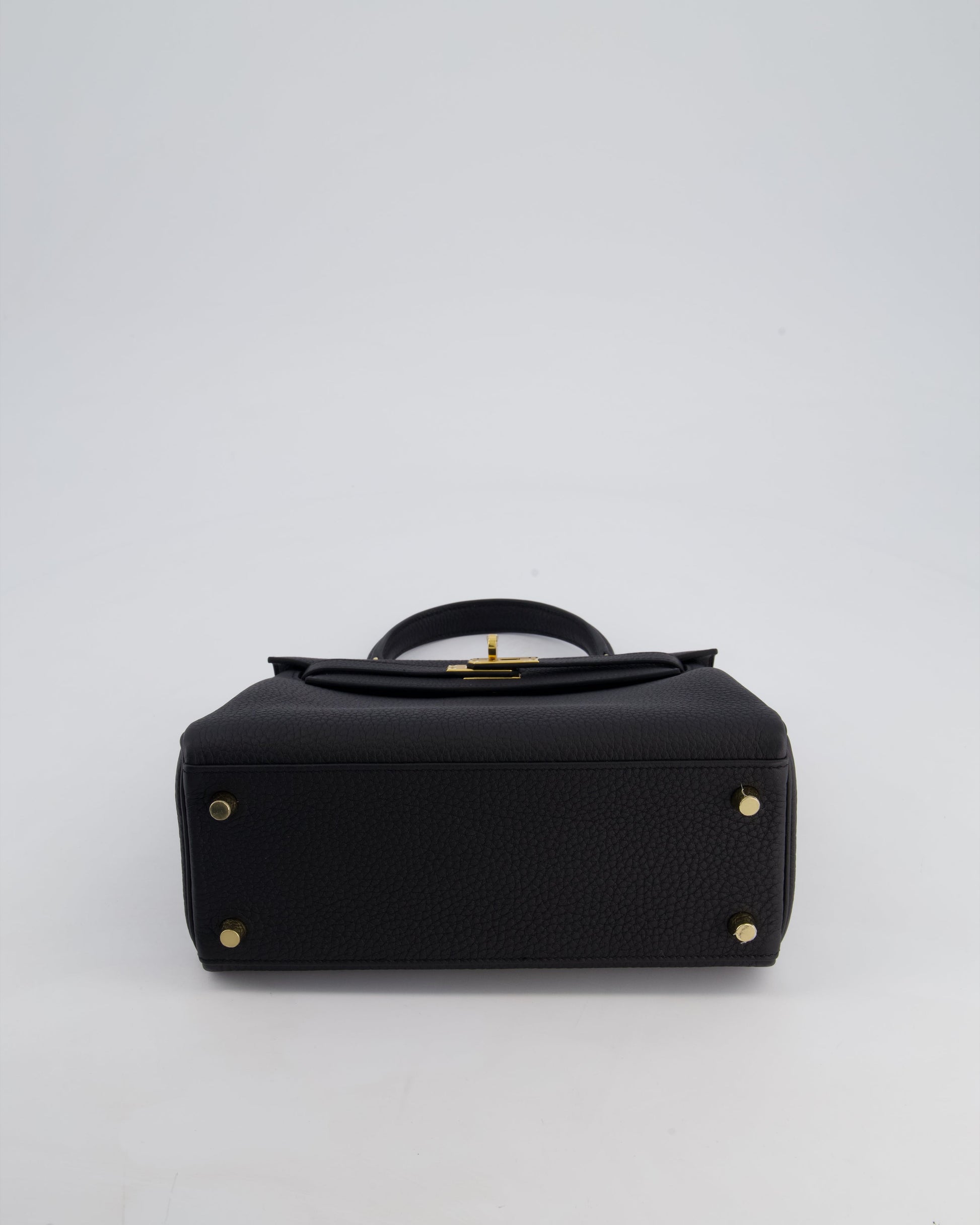 Hermes Kelly Bag 25cm Retourne in Noir Togo Leather with Gold Hardware