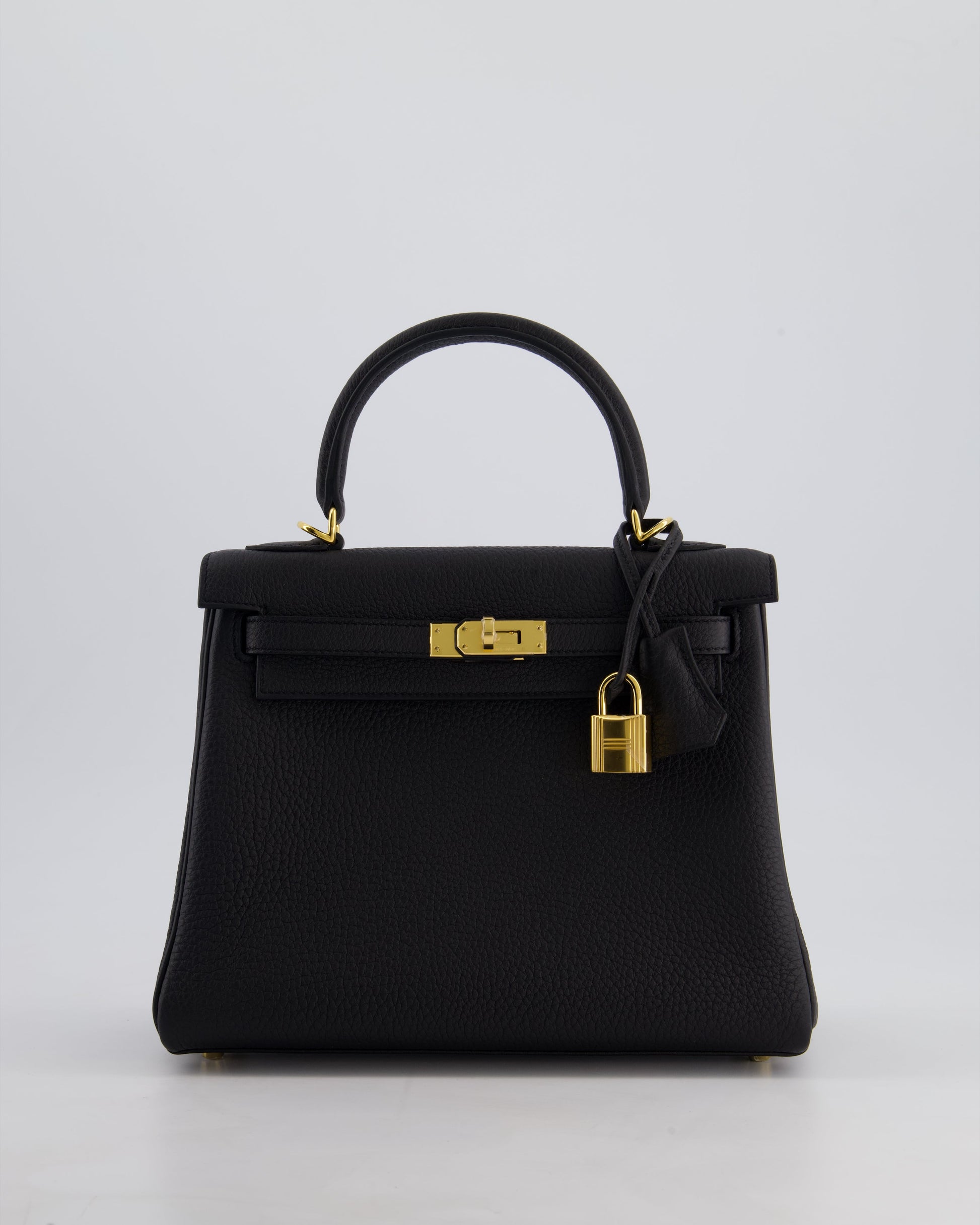 Hermes Kelly Bag 25cm Retourne in Noir Togo Leather with Gold Hardware