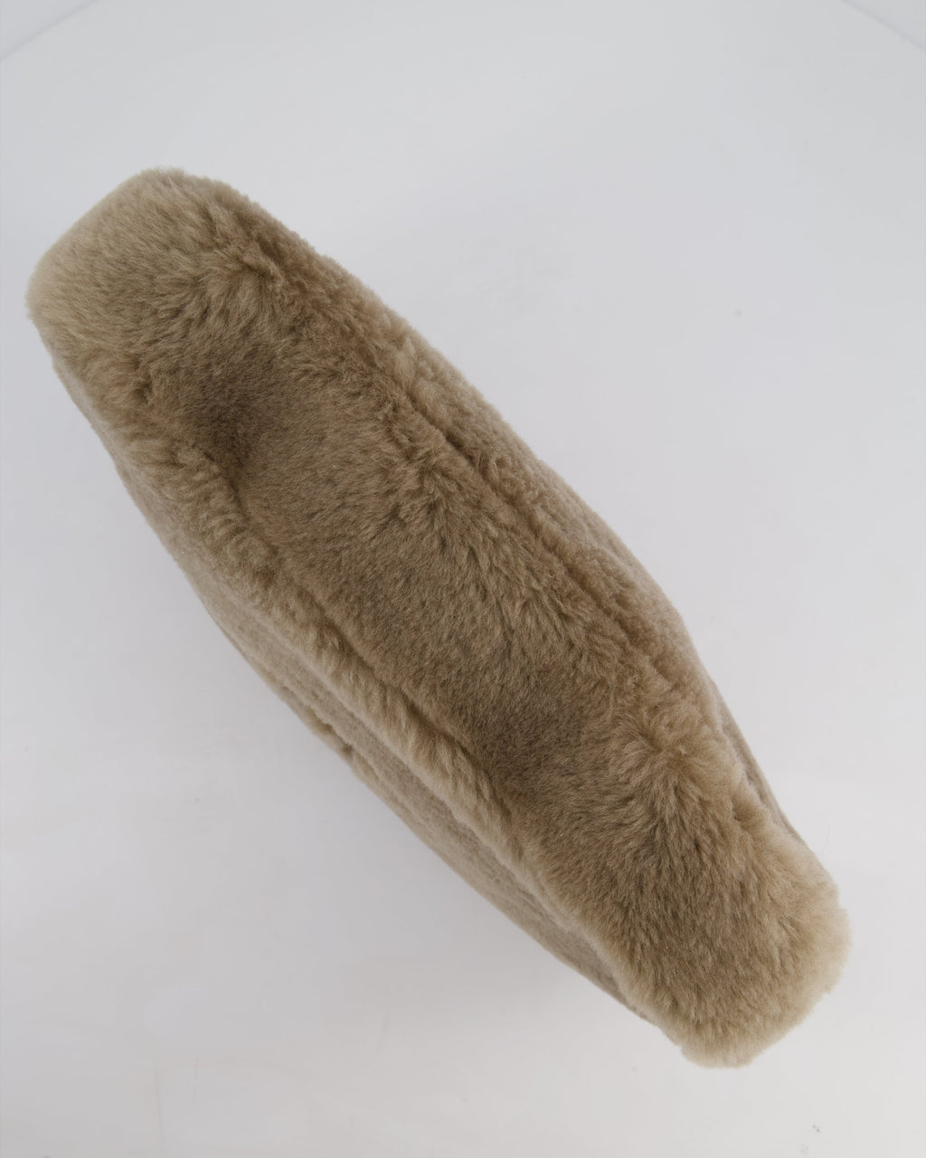 *HOT* Chanel Taupe Brown CC Shearling Platform Mules & Large Make-Up Pouch Size EU 39
