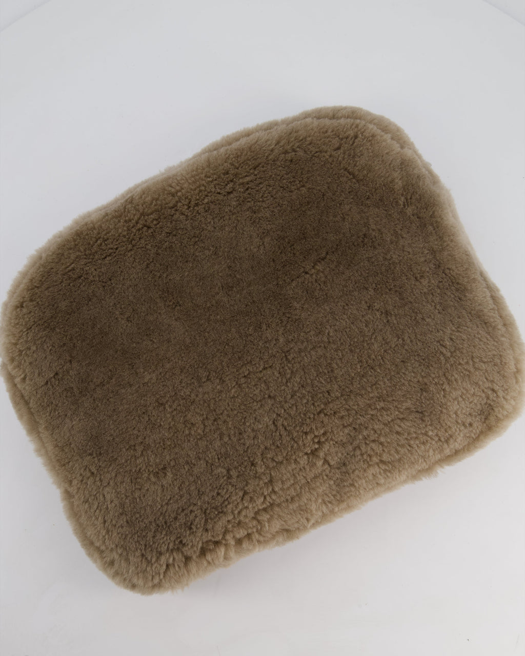 *HOT* Chanel Taupe Brown CC Shearling Platform Mules & Large Make-Up Pouch Size EU 39