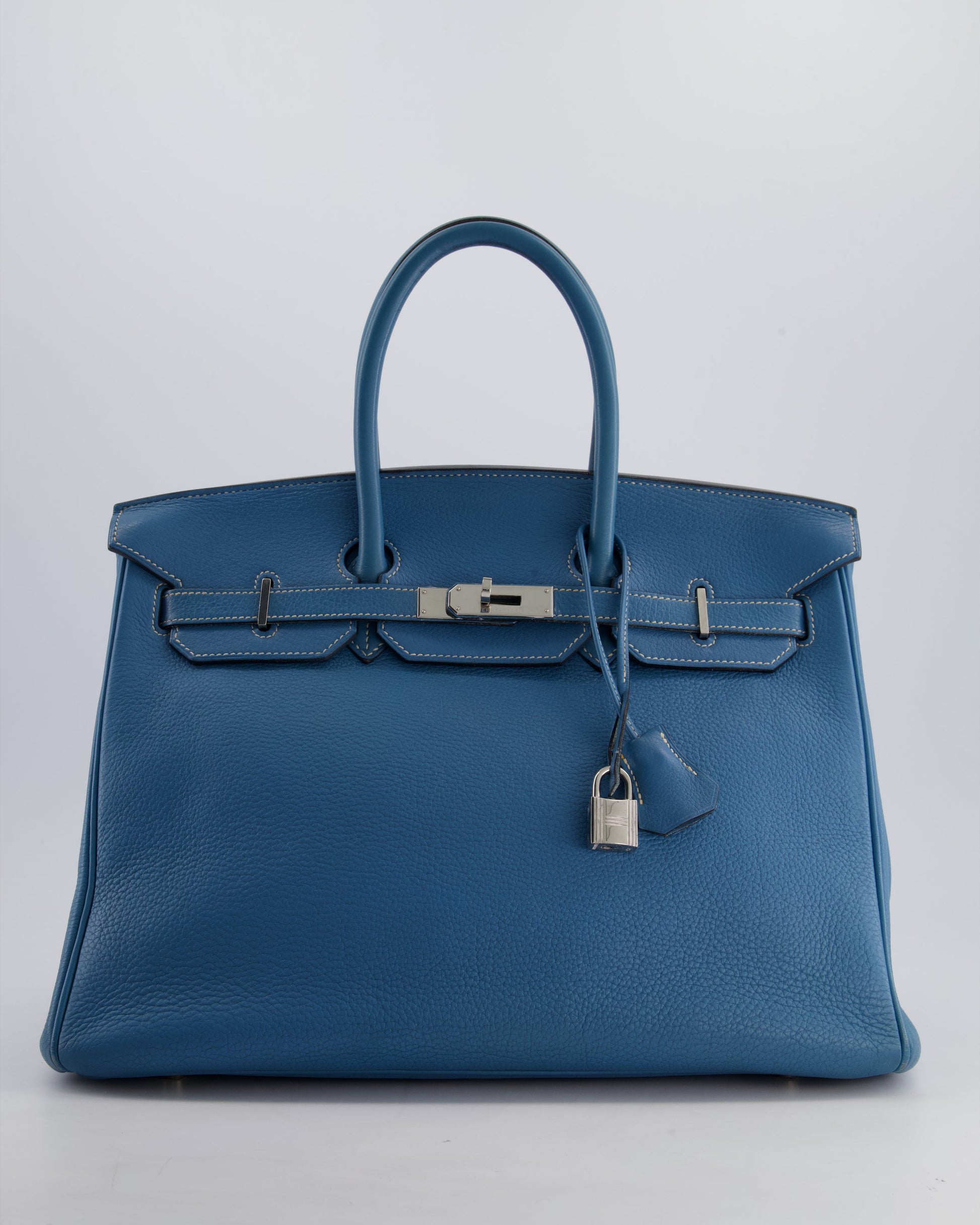 Hermes Birkin 35cm Bag in Blue Jean Togo Leather with Palladium Hardware